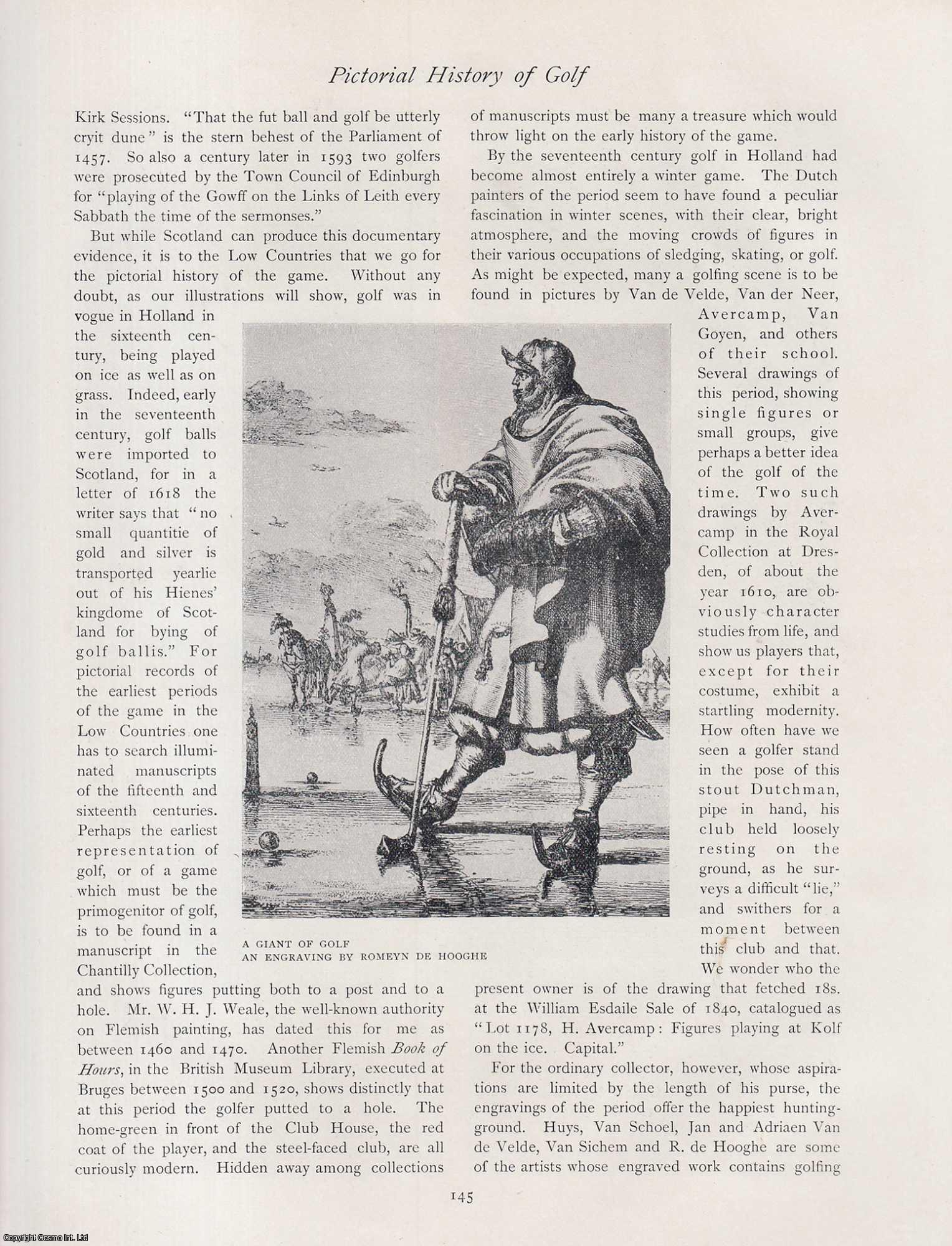 Martin Hardie - The Pictorial History of Golf: A Suggestion For Collectors. An original article from The Connoisseur, 1902.