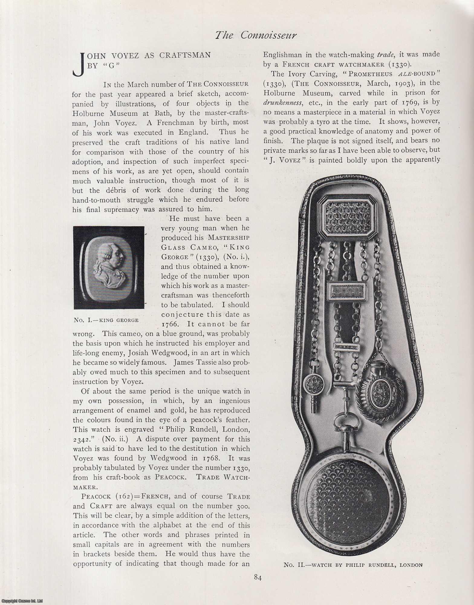 No Author Stated - John Voyez as Craftsman. An original article from The Connoisseur, 1904.