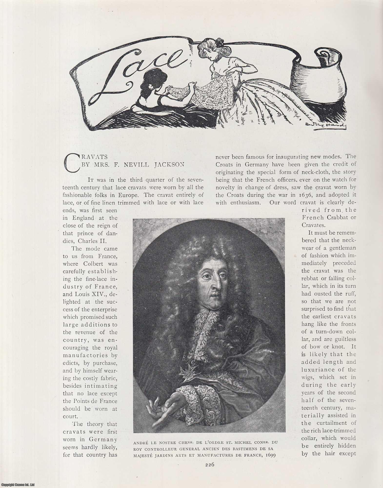 Mrs. F. Nevill Jackson - Lace Cravats (worn by fashionable folks in Europe). An original article from The Connoisseur, 1904.