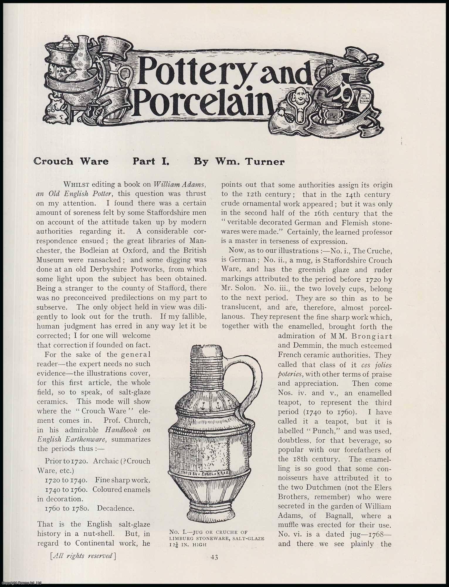 William Turner - Crouch Ware, Pottery & Porcelain (part 1). An original article from The Connoisseur, 1905.