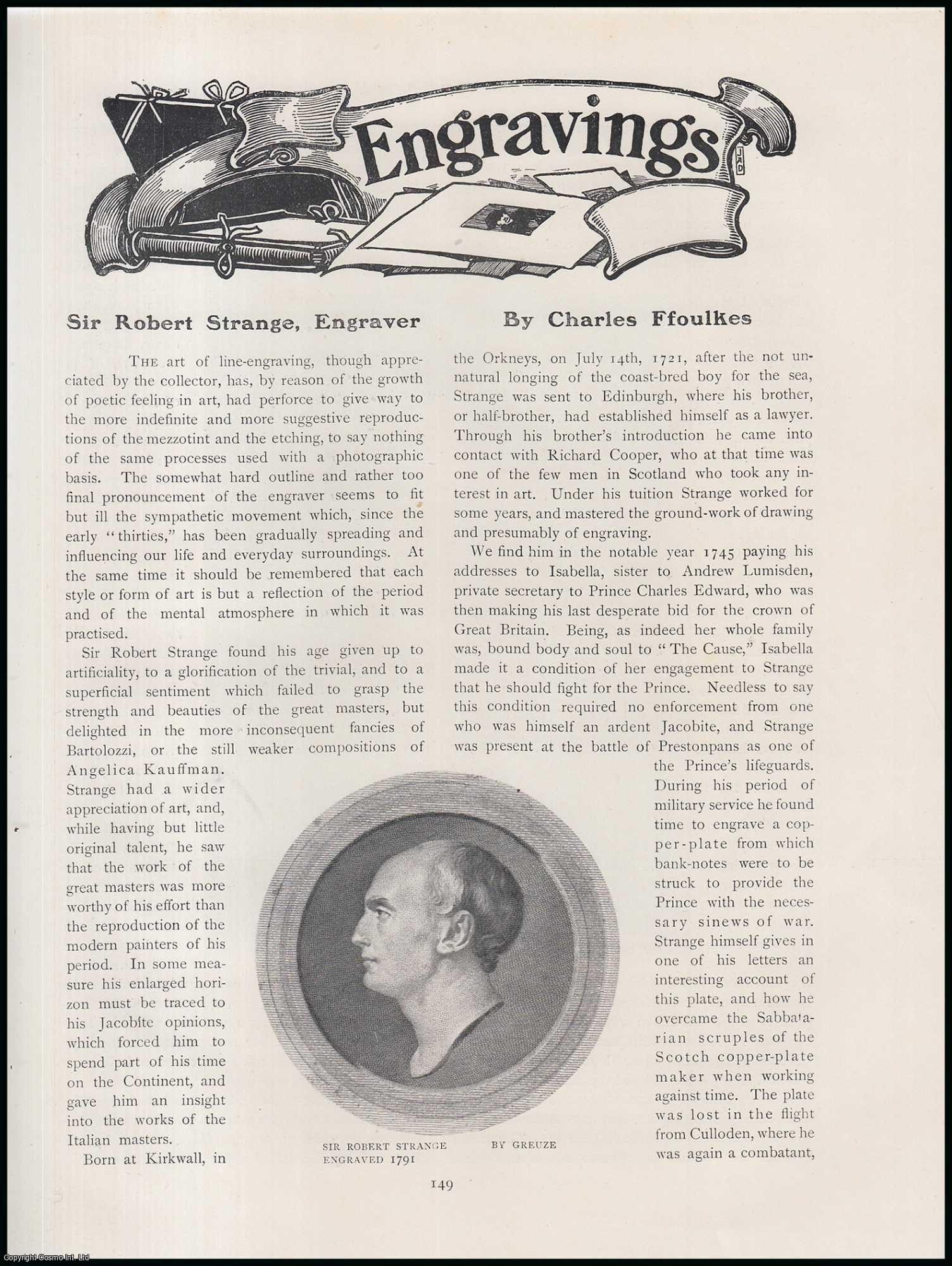 Charles Ffoulkes - Sir Robert Strange, Engraver. An original article from The Connoisseur, 1905.