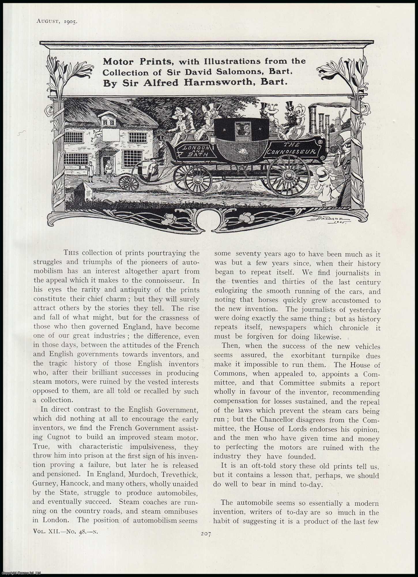 Sir Alfred Harmsworth - Motor Prints, with Illustrations From The Collection of Sir David Solomons. An original article from The Connoisseur, 1905.