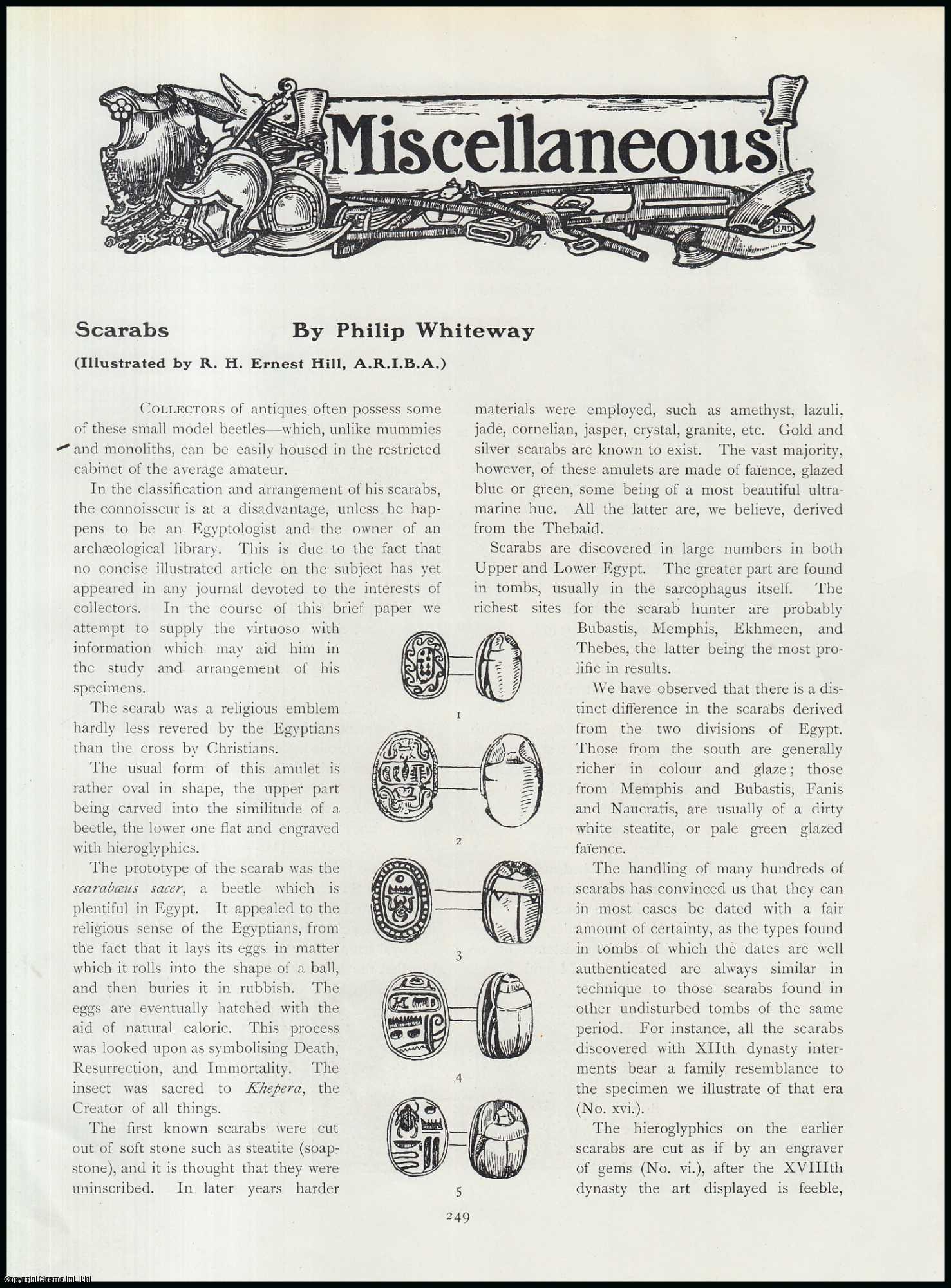 Philip Whiteway - Scarabs : a Religious Emblem. An original article from The Connoisseur, 1906.