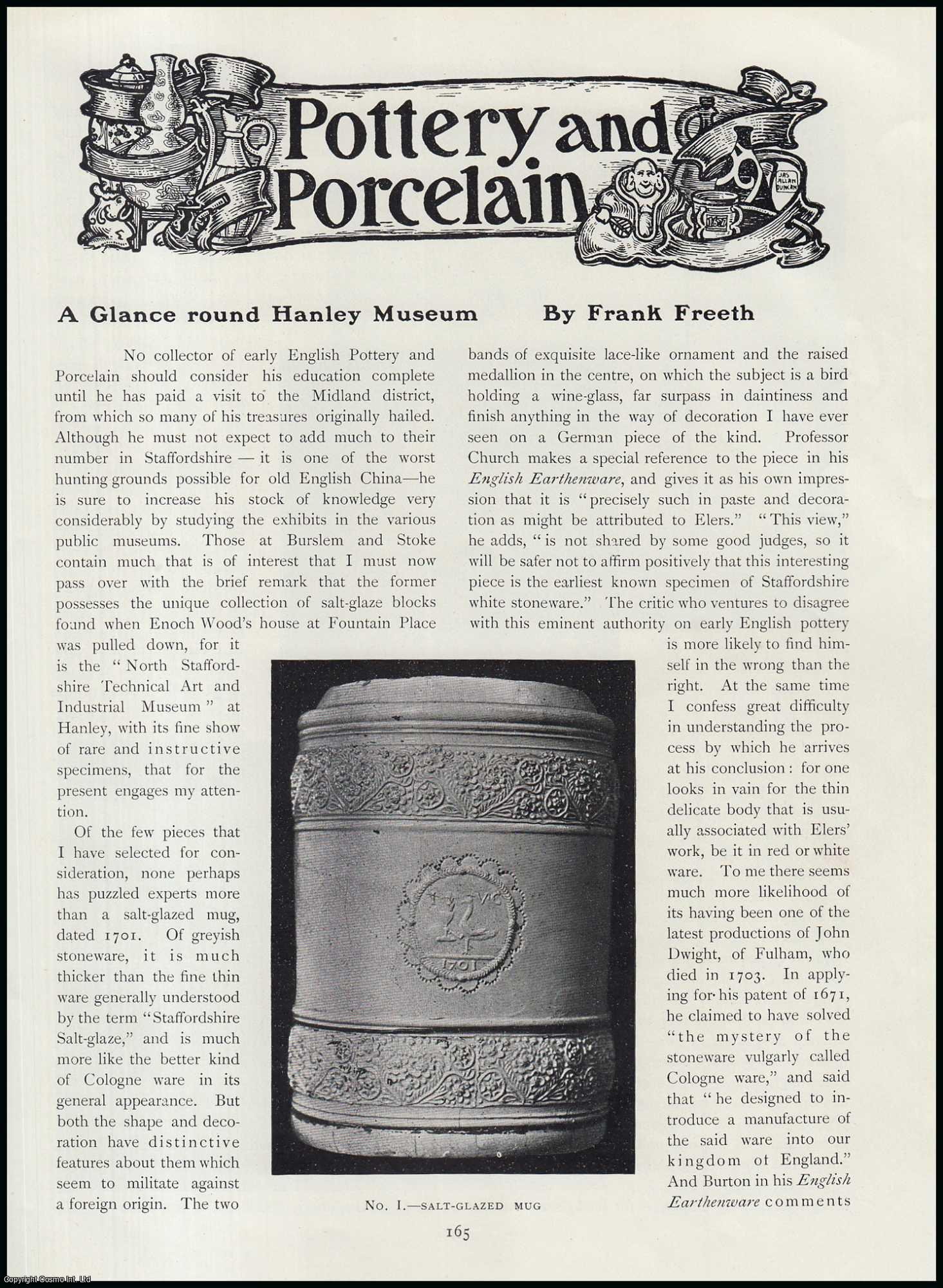 Frank Freeth - A Glance Around Hanley Museum. An original article from The Connoisseur, 1906.