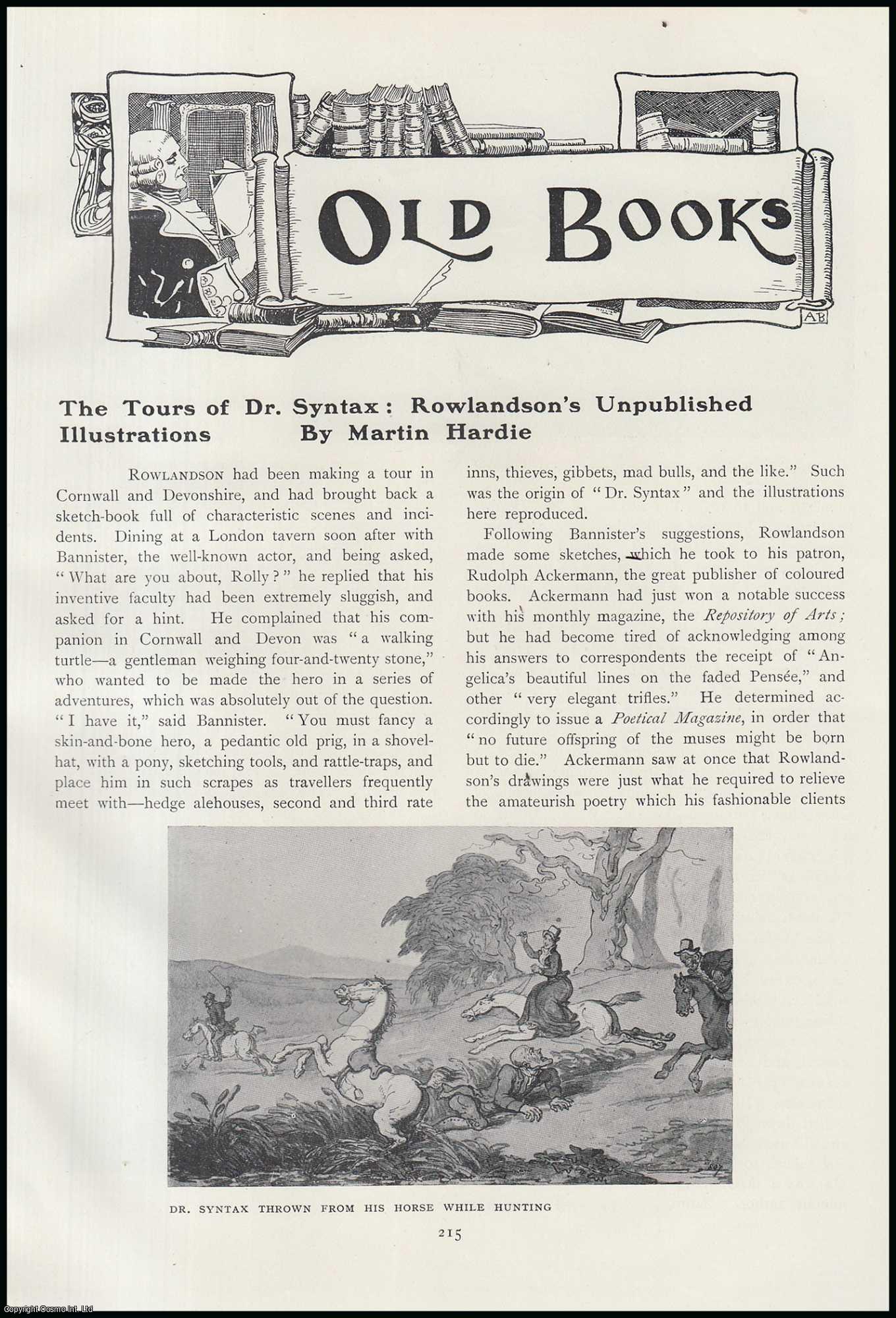 Martin Hardie - The Tours of Dr. Syntax : Rowlandson's Unpublished Illustrations. An original article from The Connoisseur, 1907.
