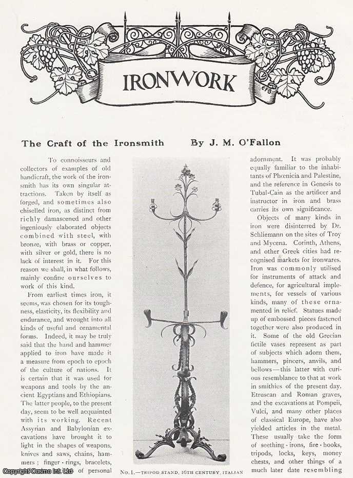 J.M. O'Fallon - The Craft of The Ironsmith. An original article from The Connoisseur, 1908.