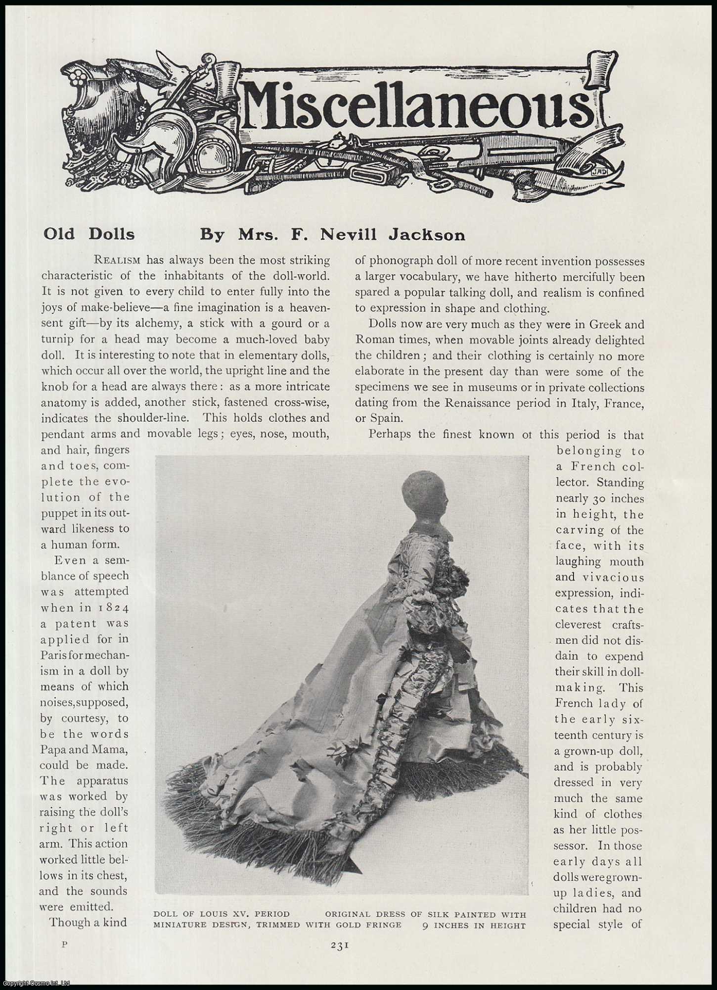 Mrs. F. Nevill Jackson - Old Dolls : Louis XV. An original article from The Connoisseur, 1909.