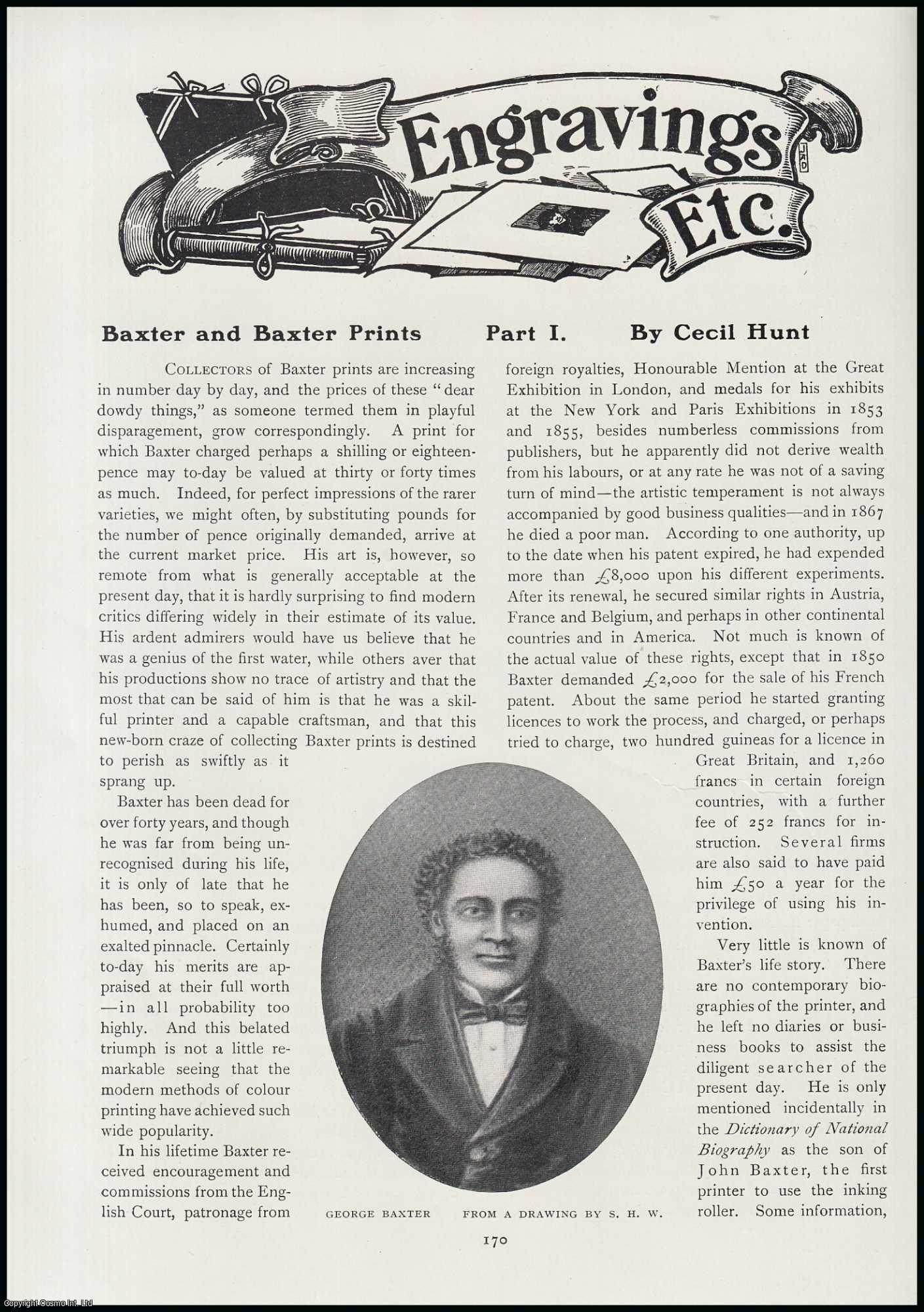 Cecil Hunt - George Baxter (artist) & George Baxter Prints. An original article from The Connoisseur, 1910.