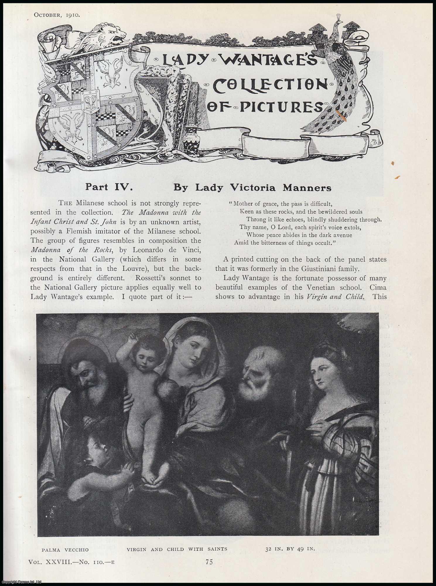 Lady Victoria Manners - Lady Wantage (part 4) (Harriet Sarah Loyd-Lindsay, Baroness Wantage) : Her Collection of Pictures. An original article from The Connoisseur, 1910.