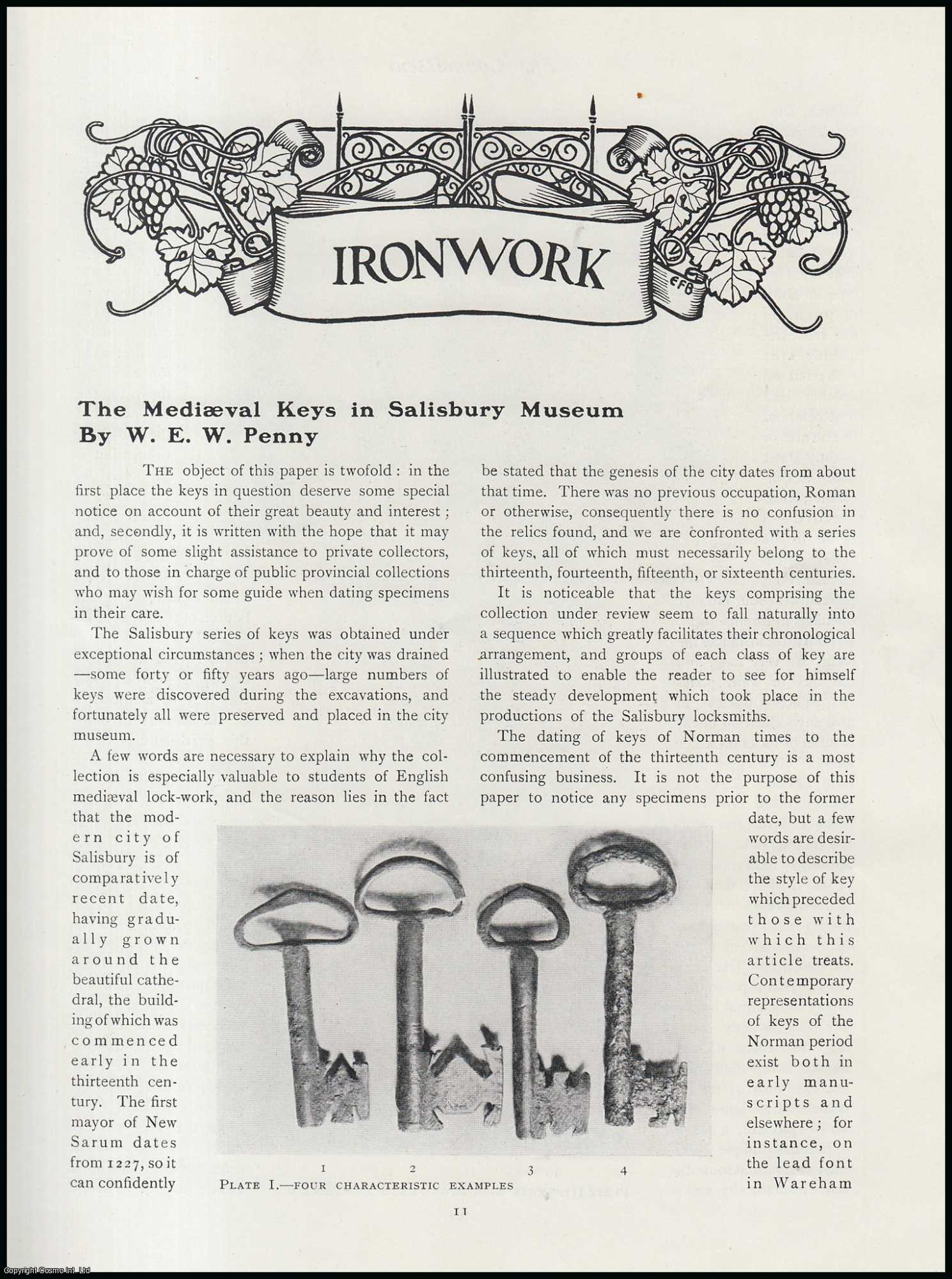 W.E.W. Penny - The Mediaeval Keys of Norman Times in Salisbury Museum. An original article from The Connoisseur, 1911.