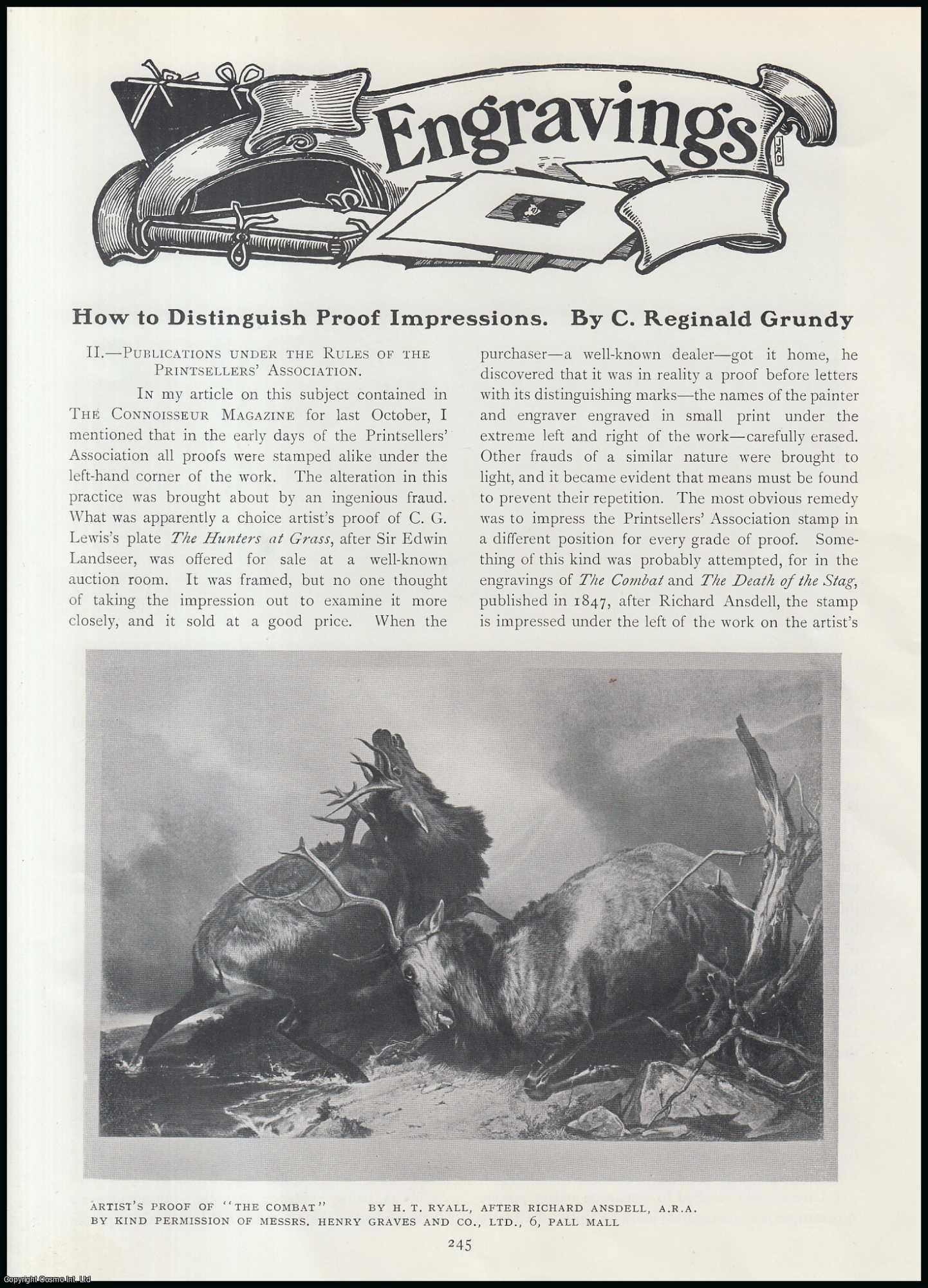 C. Reginald Grundy - How To Distinguish Proof Impressions (part 2). An original article from The Connoisseur, 1911.