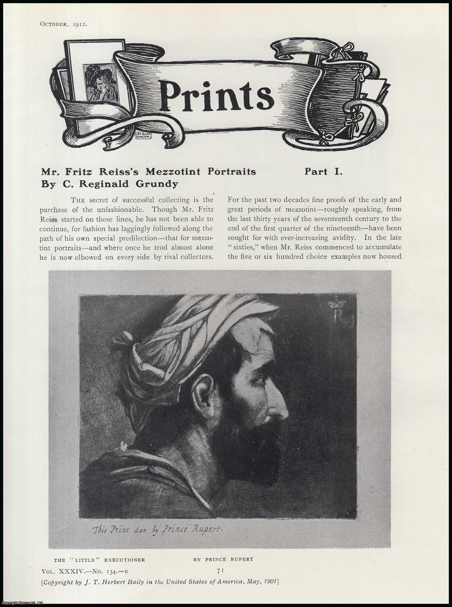 C. Reginald Grundy - Mr. Fritz Reiss's Mezzotint Portraits (part 1). An original article from The Connoisseur, 1912.