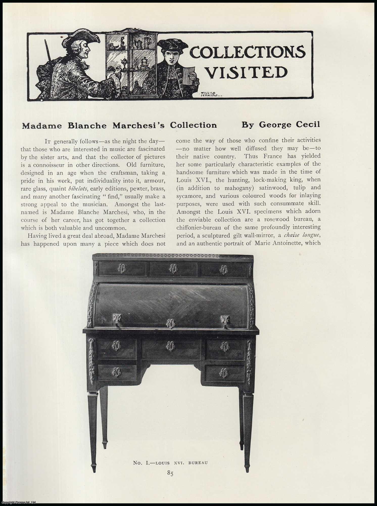 George Cecil - Madame Blanche Marchesi, French mezzo-soprano : Her Collection. An original article from The Connoisseur, 1912.