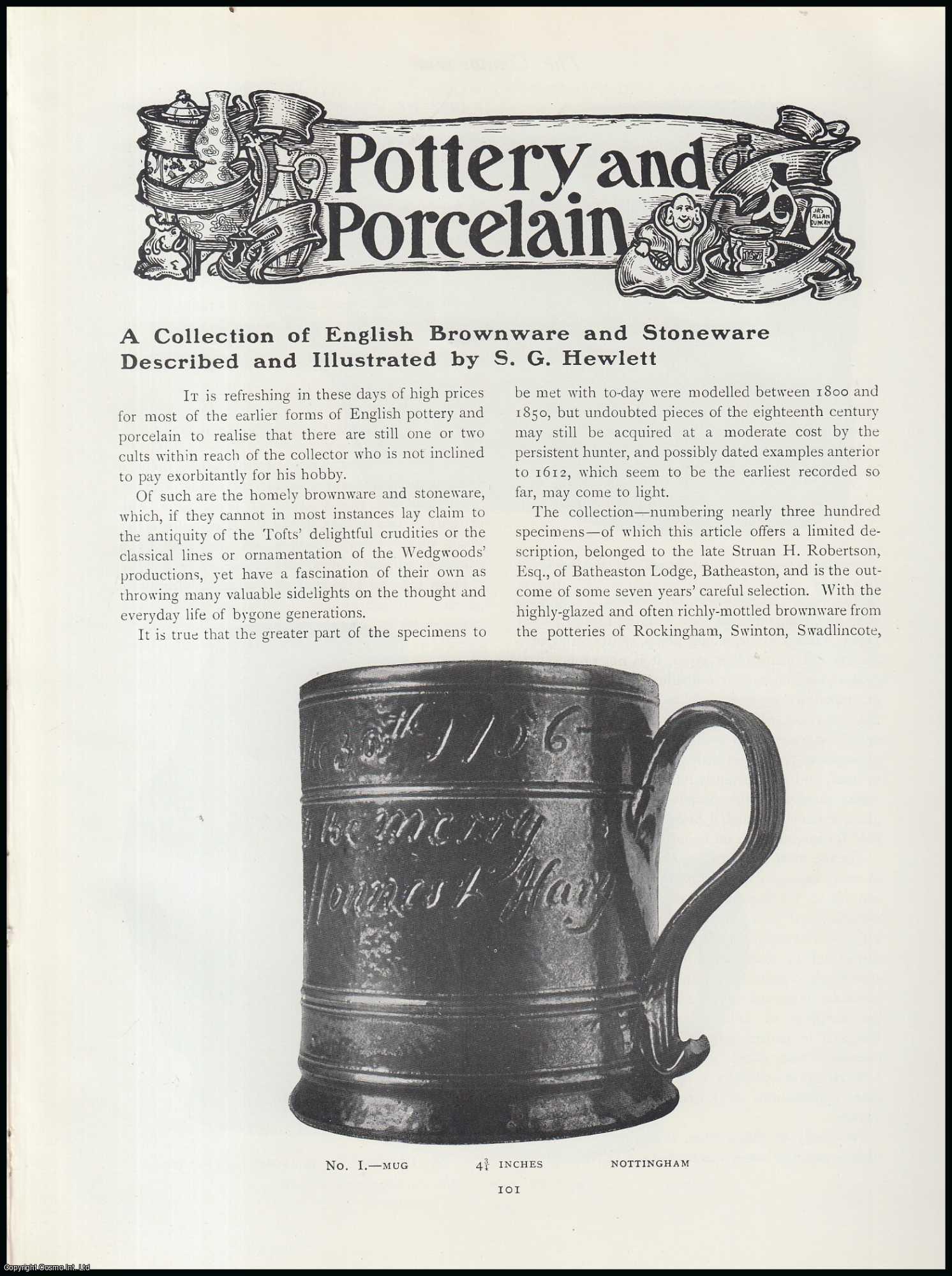 S.G. Hewlett - A Collection of English Brownware and Stoneware : Described and Illustrated. An original article from The Connoisseur, 1912.