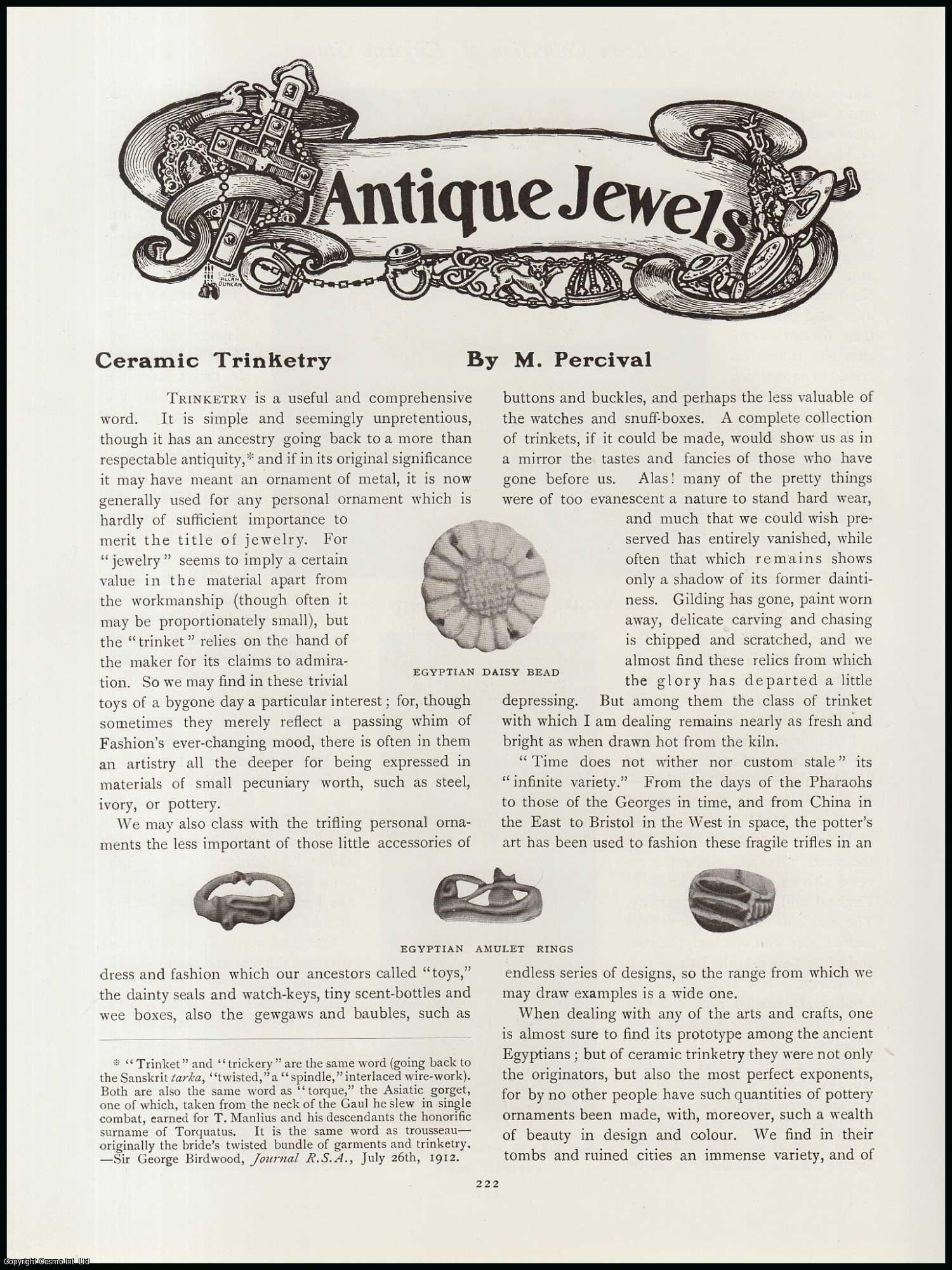 M. Percival - Ceramic Trinketry (trinket). An original article from The Connoisseur, 1913.