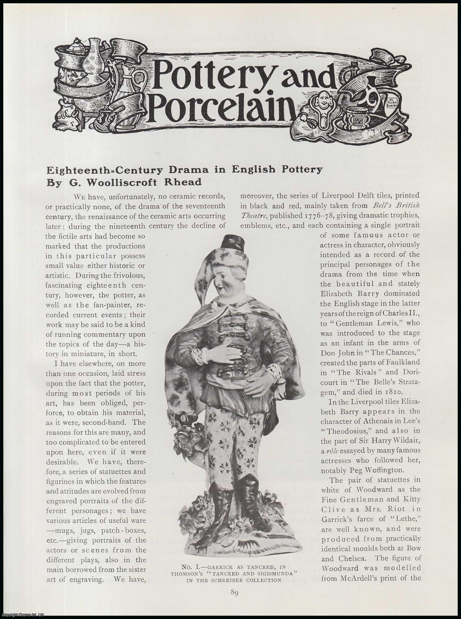 G. Woolliscroft Rhead - Eighteenth-Century Drama in English Pottery. An original article from The Connoisseur, 1916.