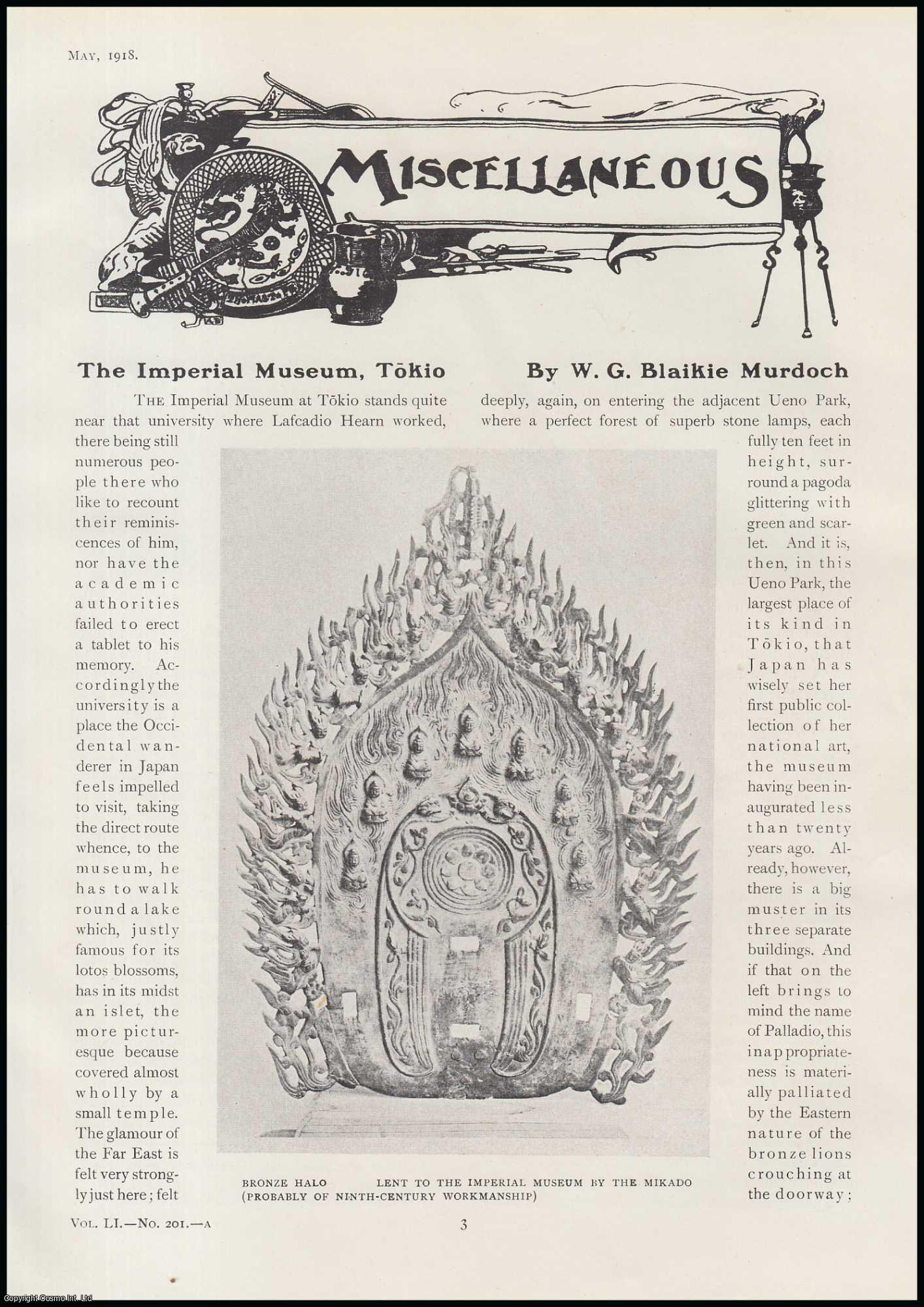 W.G. Blaikie Murdoch - The Imperial Museum, Tokio. An original article from The Connoisseur, 1918.