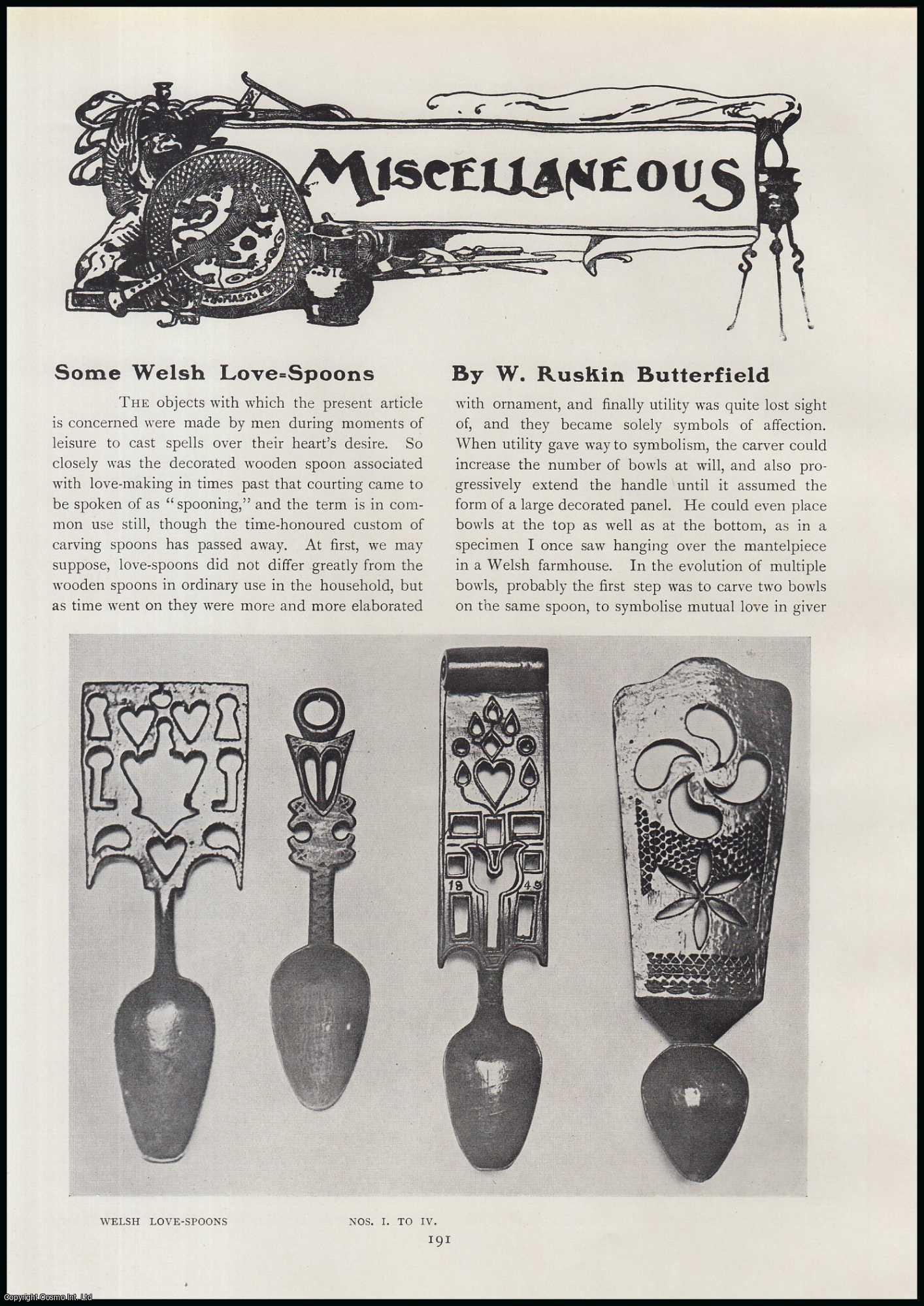 W. Ruskin Butterfield - Some Welsh Love-Spoons. An original article from The Connoisseur, 1918.