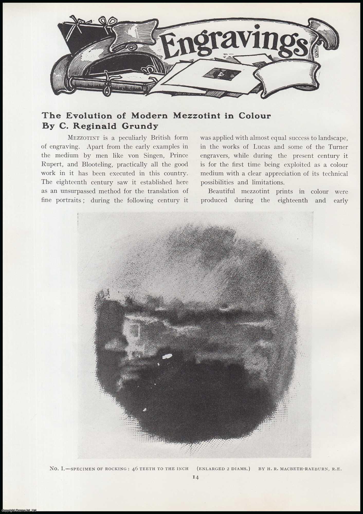 C. Reginald Grundy - The Evolution of Modern Mezzotint in Colour. An original article from The Connoisseur, 1922.