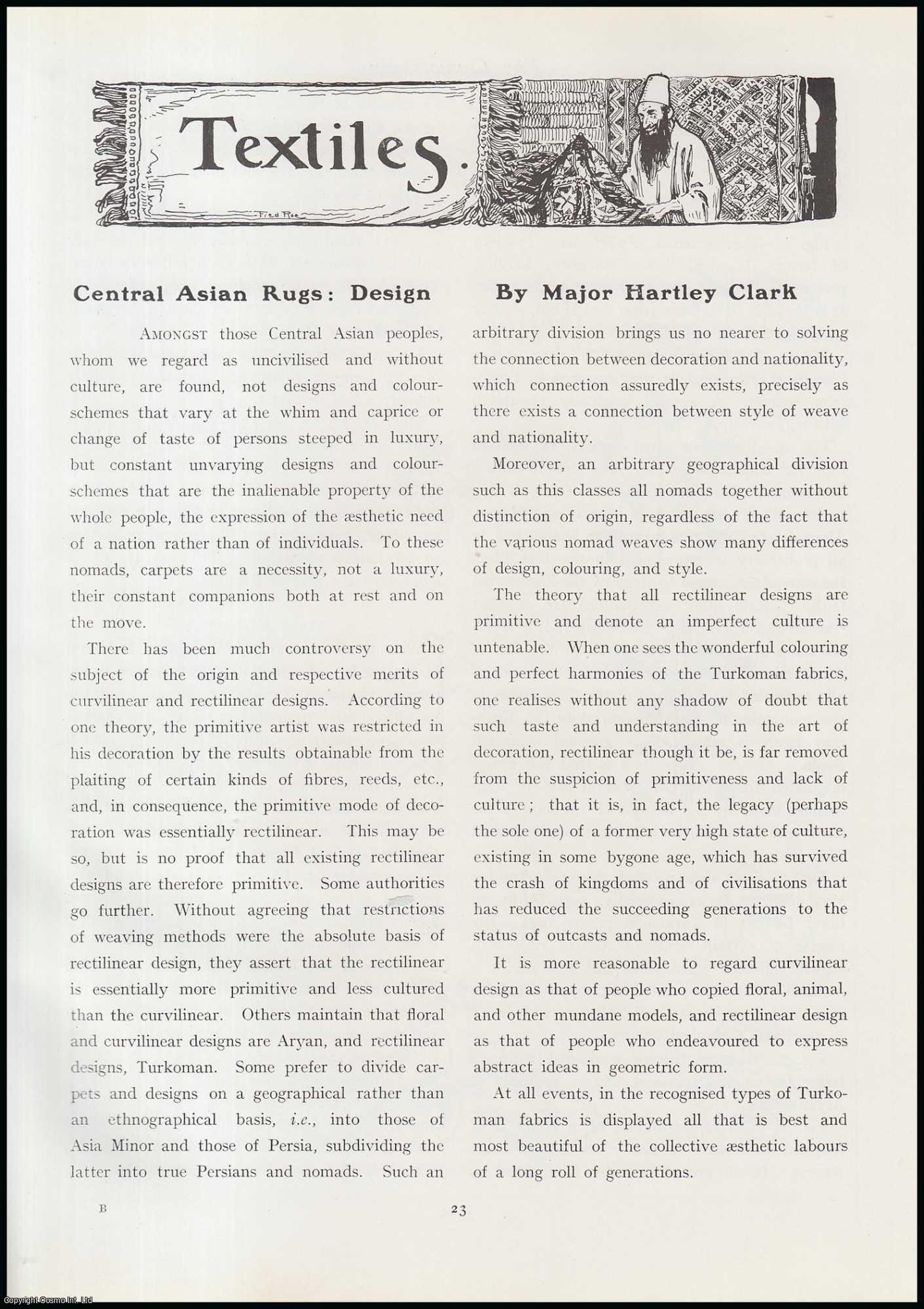 Major Hartley Clark - Central Asian Rugs : Design. An original article from The Connoisseur, 1922.