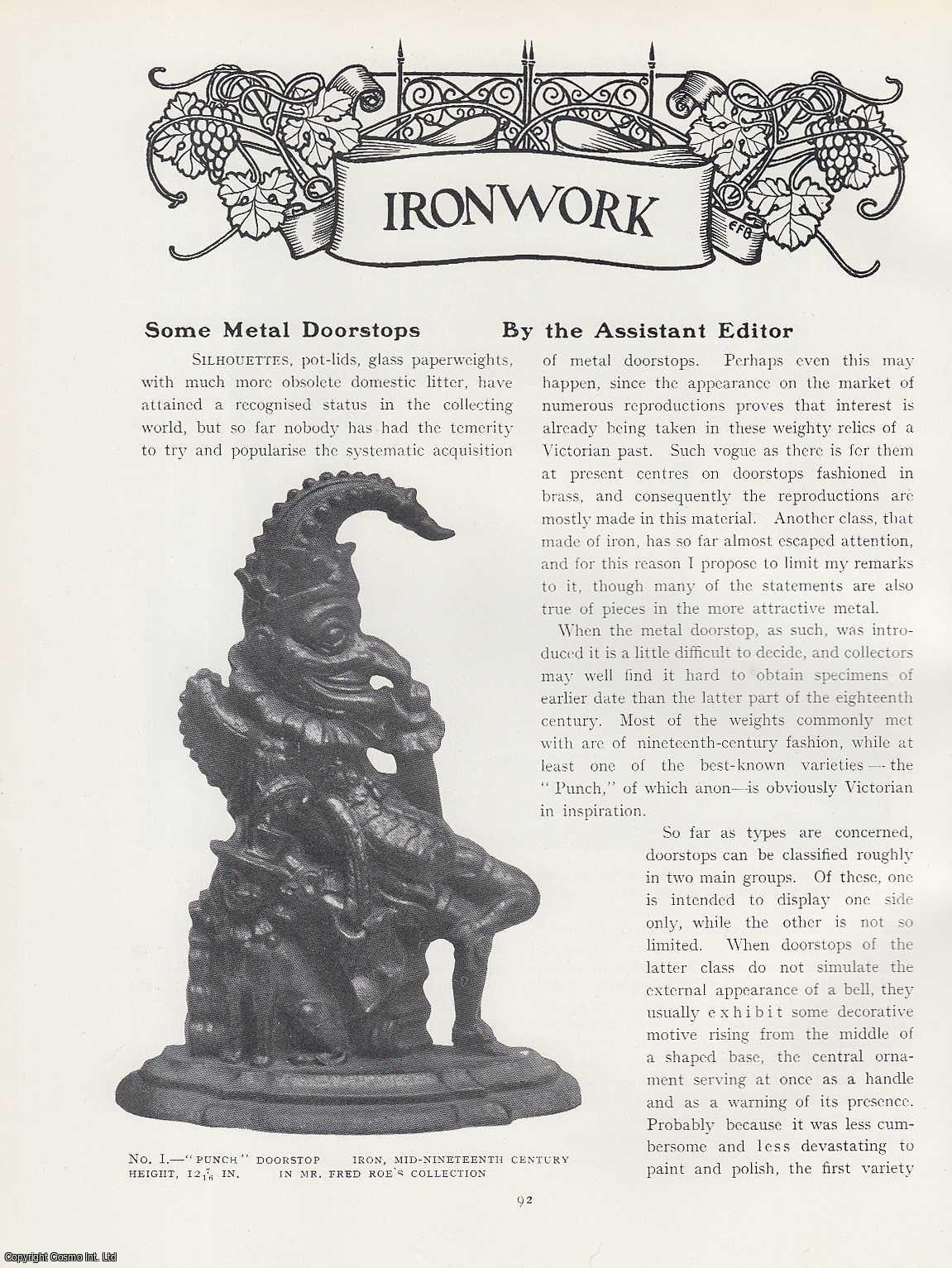 ---. - Some Metal Doorstops. An original article from The Connoisseur, 1925.