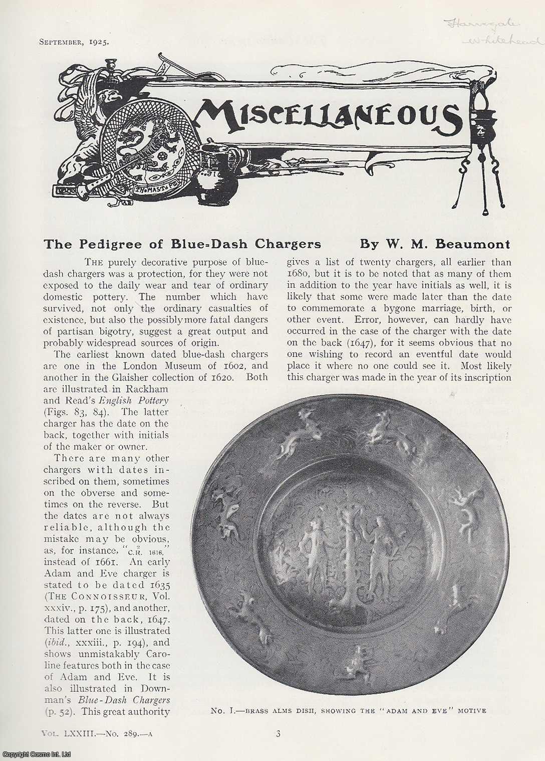 W.M. Beaumont - The Pedigree of Blue-Dash Chargers. An original article from The Connoisseur, 1925.