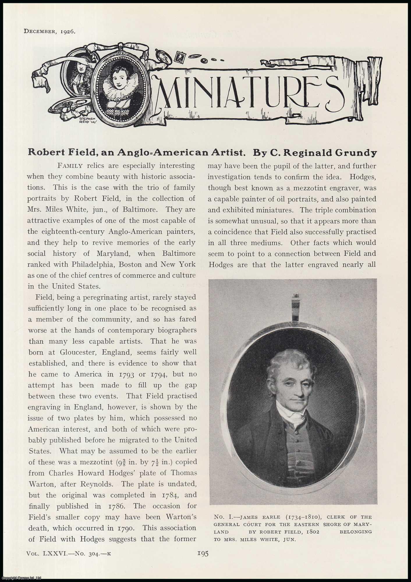 C. Reginald Grundy - Robert Field, an Anglo-American Artist. An original article from The Connoisseur, 1926.
