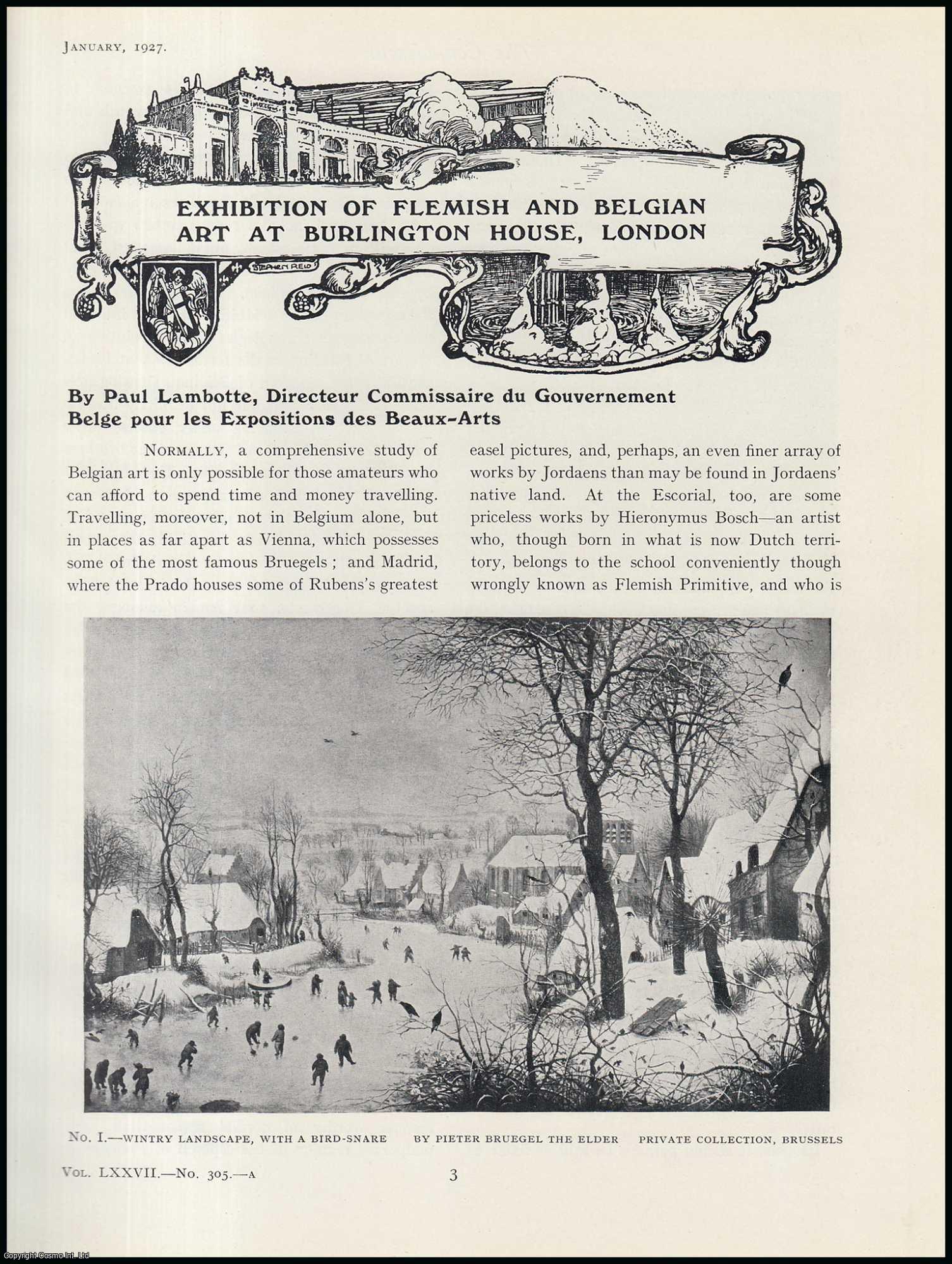 Paul Lambotte - Exhibition of Flemish and Belgian Art at Burlington House, London. An original article from The Connoisseur, 1927.