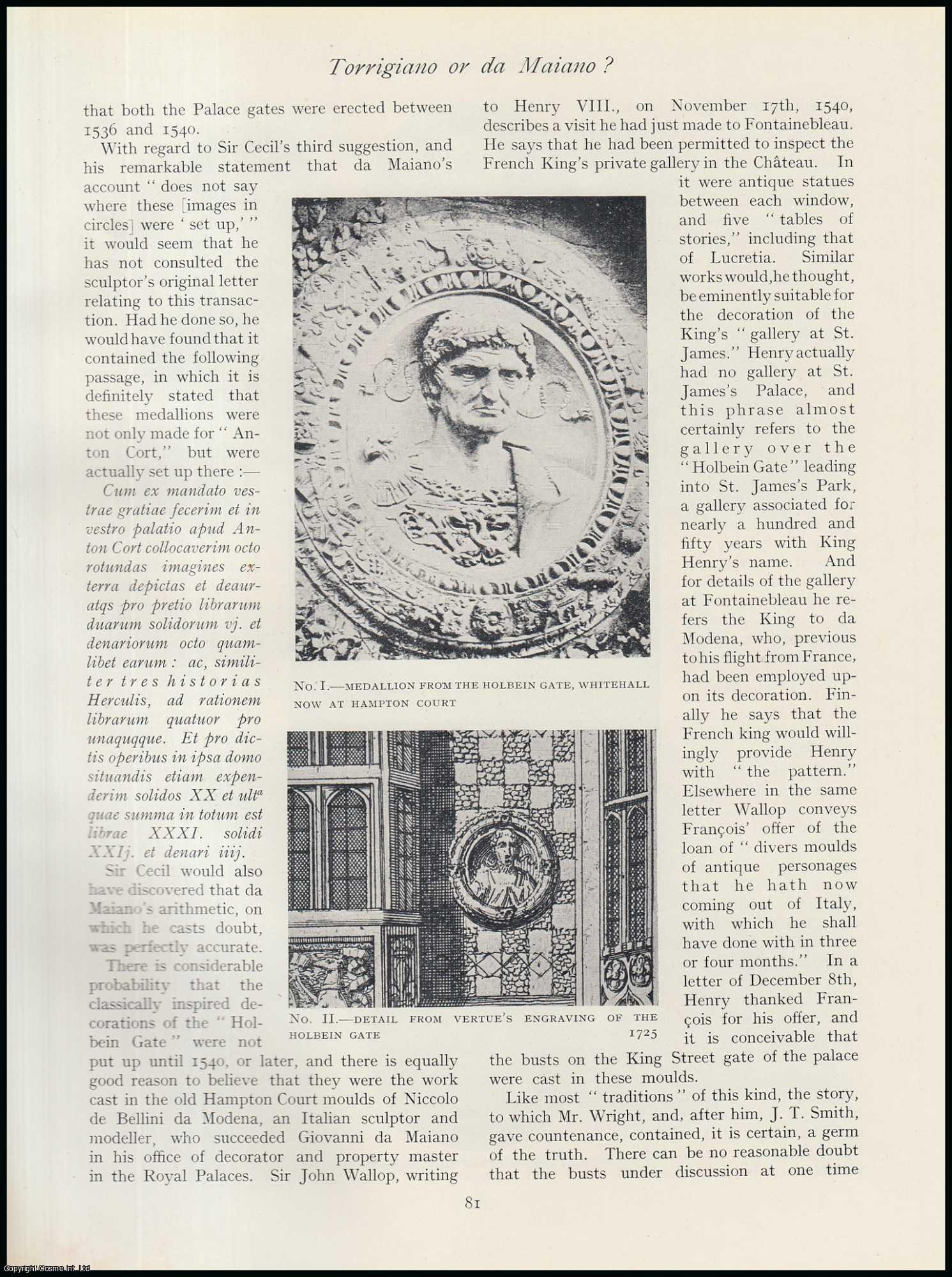 Charles R. Beard - Pietro Torrigiano or Benedetto da Maiano : Sculptors. An original article from The Connoisseur, 1929.