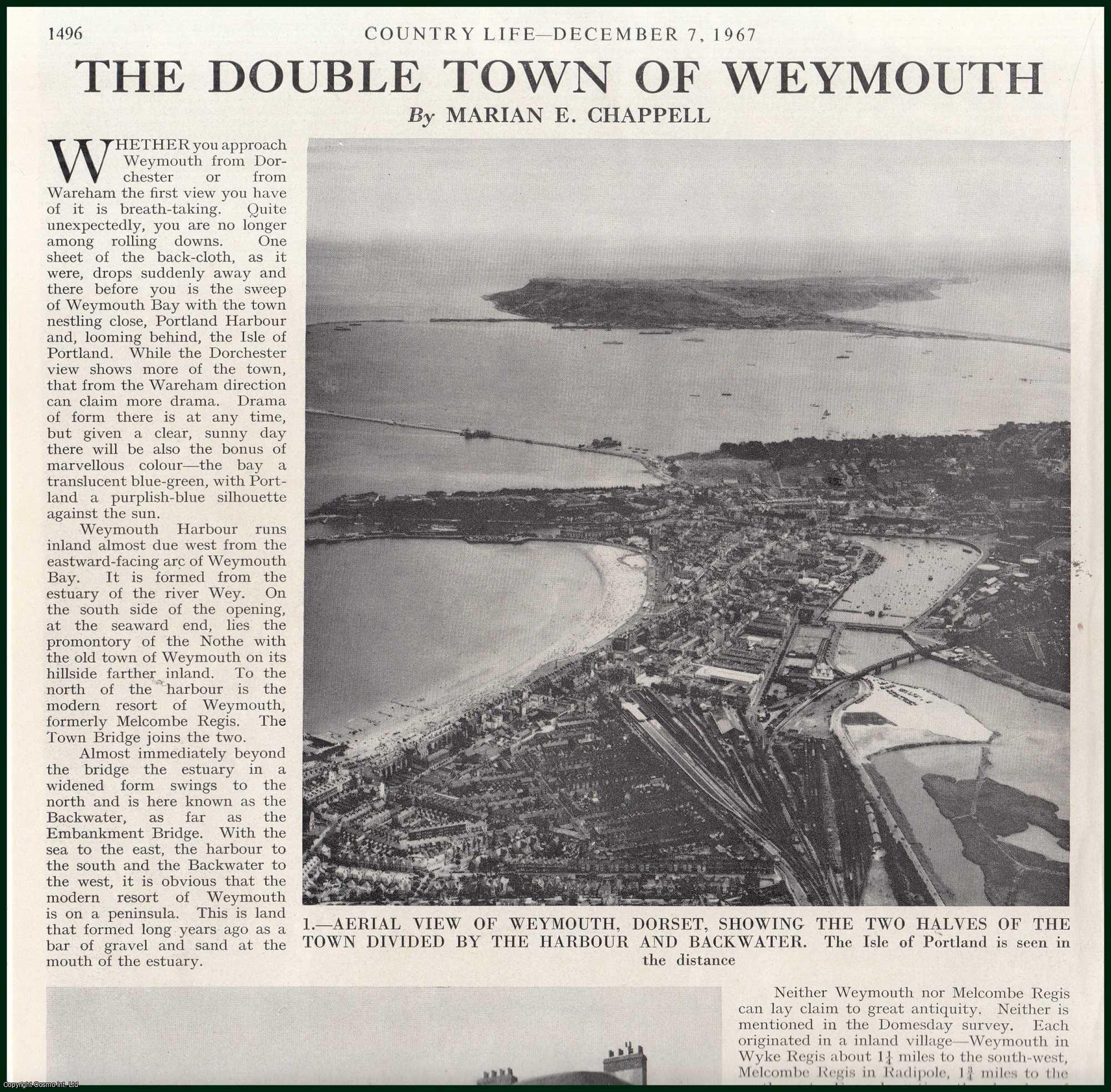Country Life Magazine - The Double Town of Weymouth, Dorset : The Two Halves of The Town is Divided by The Harbour & Backwater. Several pictures and accompanying text, removed from an original issue of Country Life Magazine, 1967.