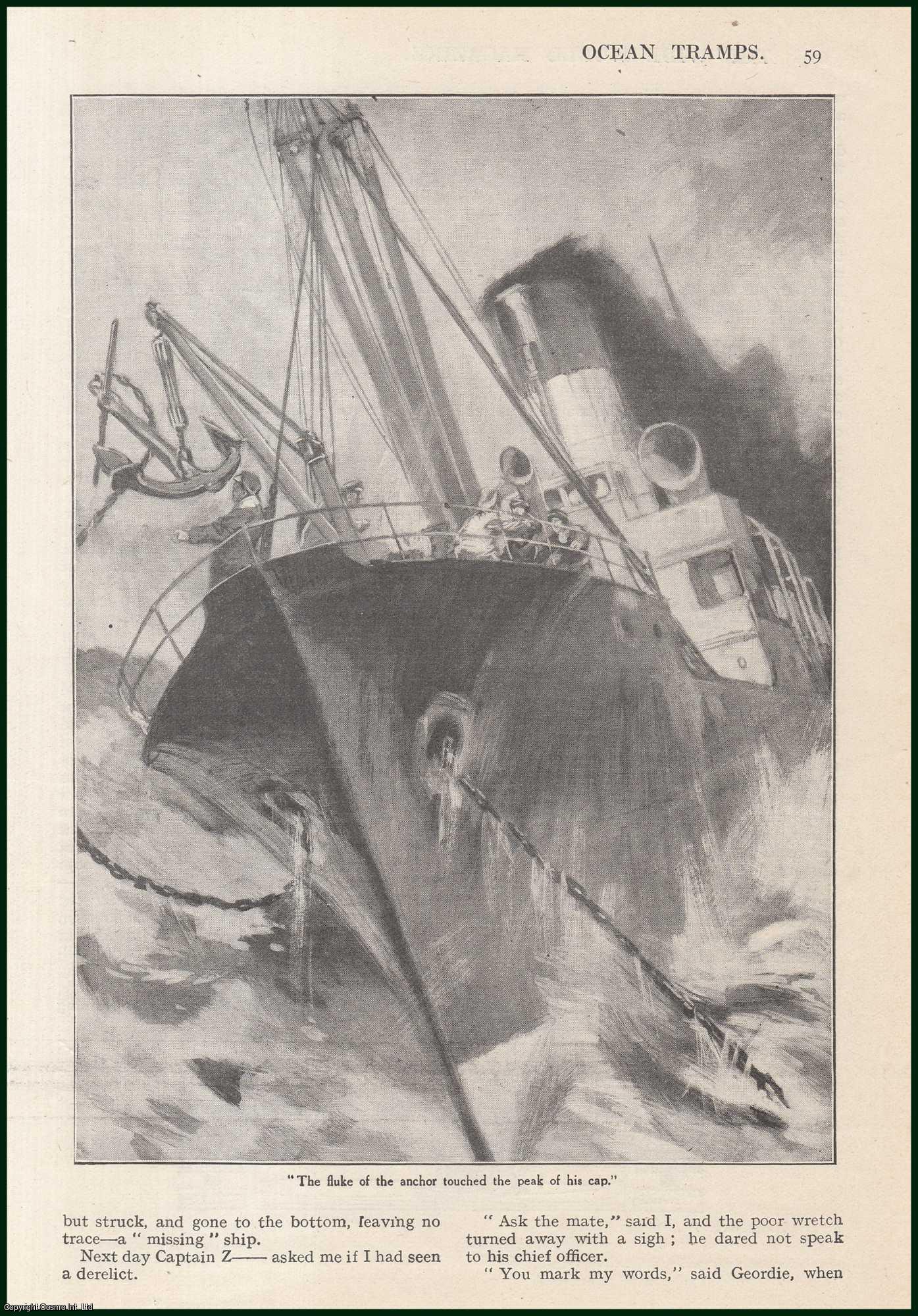 Roger Pocock, illustrated by W.E. Wigfull. - Ocean Tramps, tramp steamers on ships during the Great War. This is an uncommon original article from the Wide World Magazine, 1920.