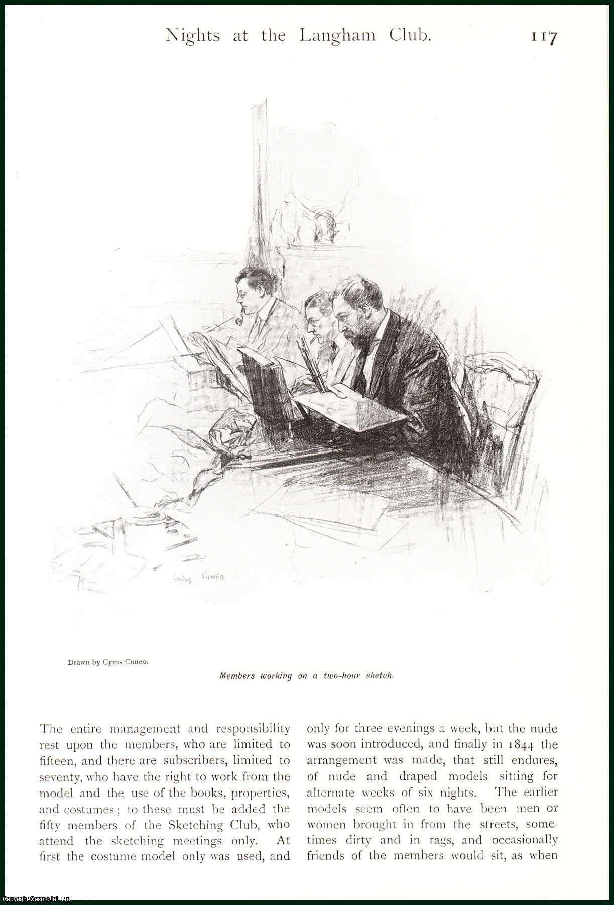 Edward Clifford, R.I., Honorary Secretary. - Nights at The Langham Club : Artists Society & The Affiliated Sketching Club. An uncommon original article from the Lady's Realm, 1909.