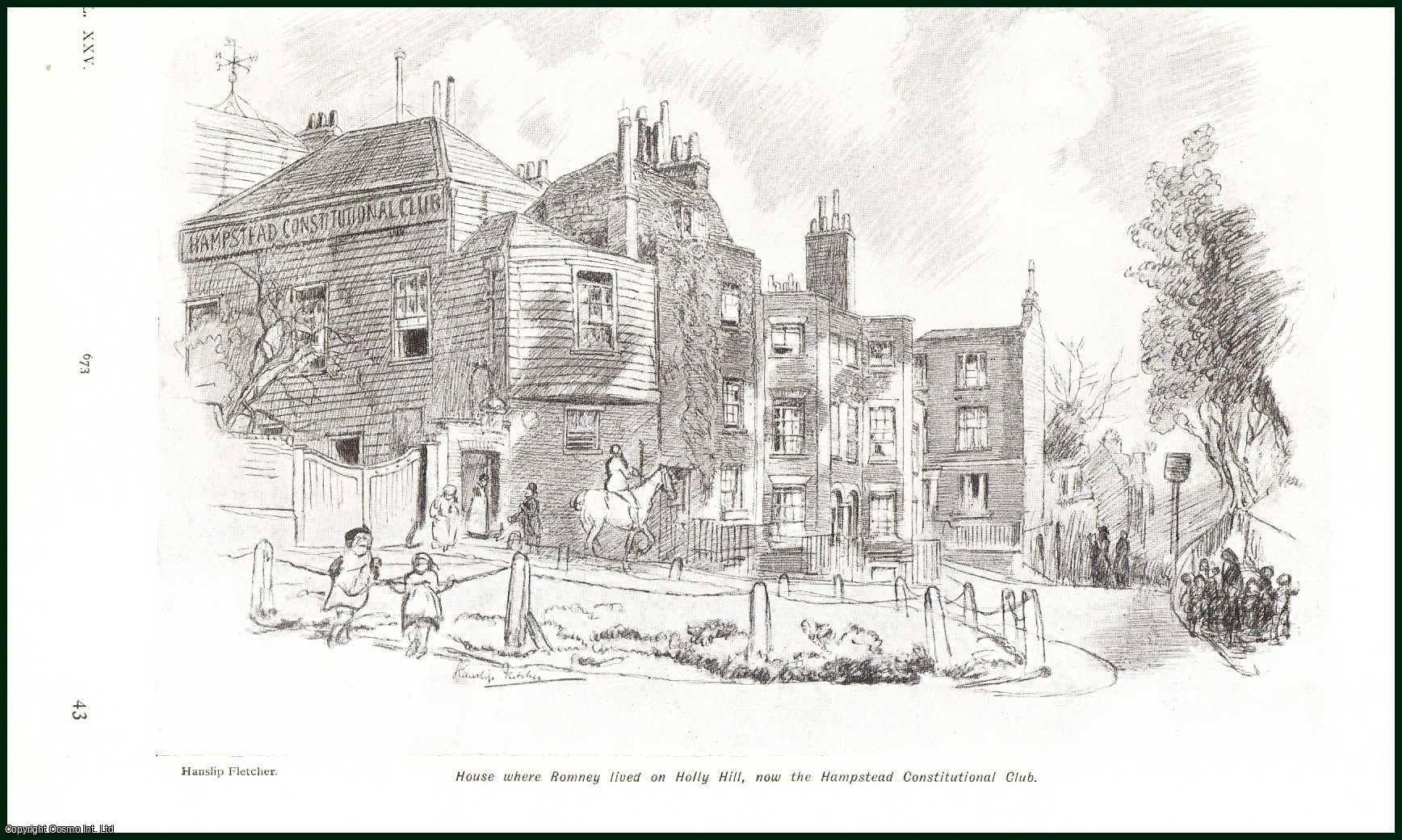 The Lady's Realm - A House where Romney Lived on Holly Hill ; One of The Oldest Houses in Church Row ; Frogmal House ; The Garden of The Spaniards Inn. A Series of Six Drawings by Hanslip Fletcher Illustrating Some of The Old Houses still Standing in this Historic Part of London, Hampstead : A Classic Suburb. An uncommon original article from the Lady's Realm, 1909.