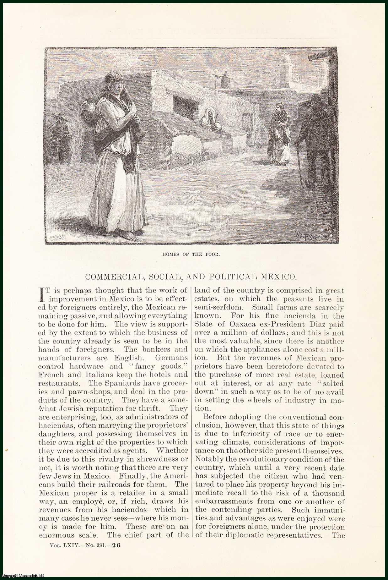 W.H. Bishop - Commercial, Social, & Political Mexico. An uncommon original article from the Harper's Monthly Magazine, 1882.
