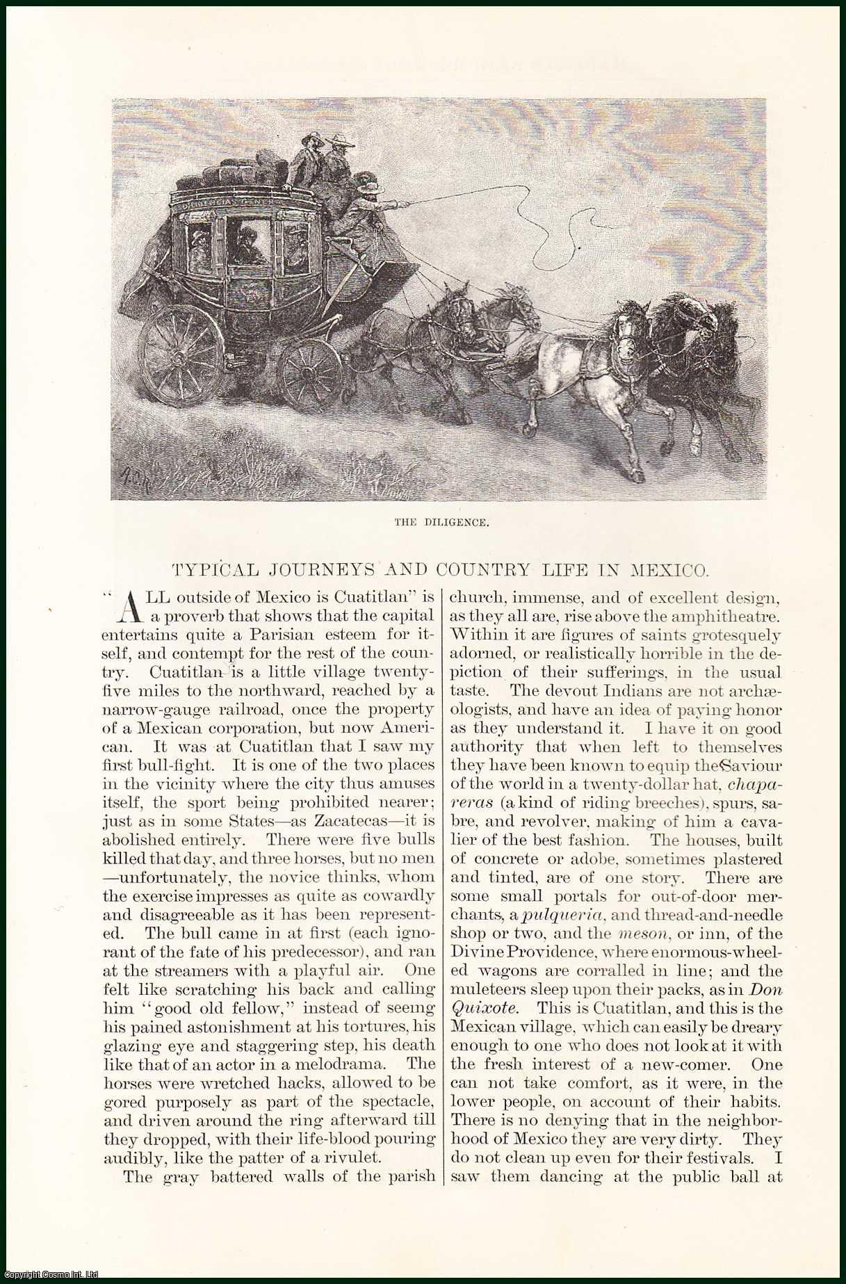 W.H. Bishop - Typical Journeys & Country Life in Mexico. An uncommon original article from the Harper's Monthly Magazine, 1882.