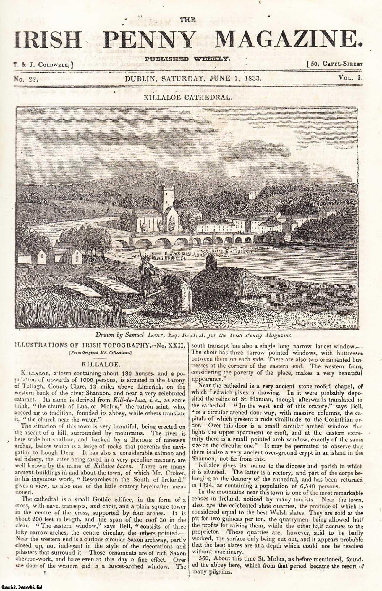 Irish Penny Magazine - 1833, Killaloe Cathedral & the County Wexford & its Peasantry. Featured in a full weekly issue of the uncommon Irish Penny Magazine, 1833.