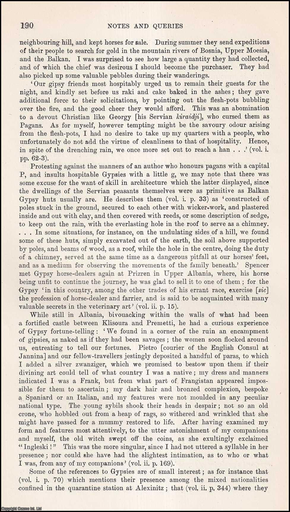 R.A.S. Macfie - Turkish Gypsies, 1847-1850. An uncommon original article from the Journal of the Gypsy Lore Society, 1923.