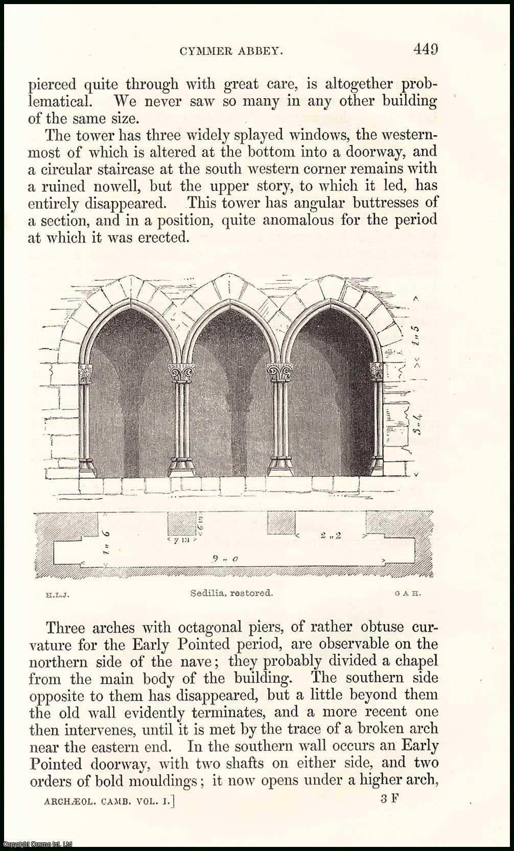 H.L.J. - Cymmer Abbey, Merionethshire. An original article from the Archaeologia Cambrensis, a Record of The Antiquities of Wales & its Marches, 1846.
