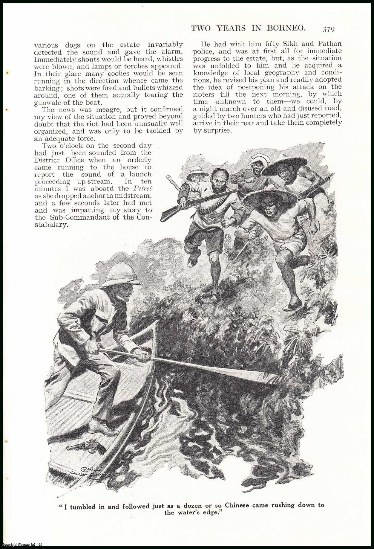 Oscar Cook, Late District Officer North Borneo Civil Service. Illustrated by Cyril Holloway. - Two Years in Borneo. A complete 3 part uncommon original article from the Wide World Magazine, 1925.