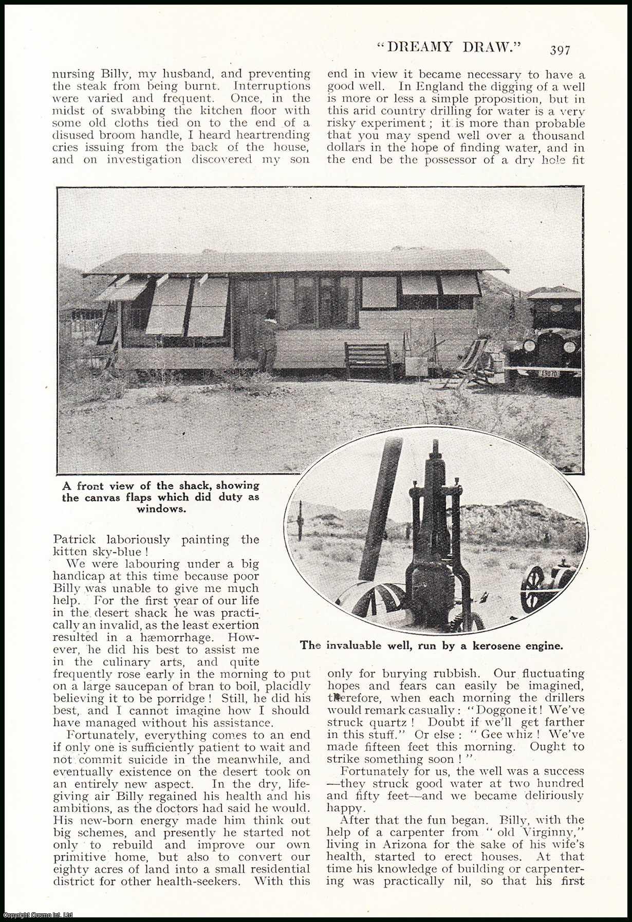 Norah Hammersley Laing - Dreamy Draw : house-keeping in a rough shack, in the desert in Arizona. An uncommon original article from the Wide World Magazine, 1924.