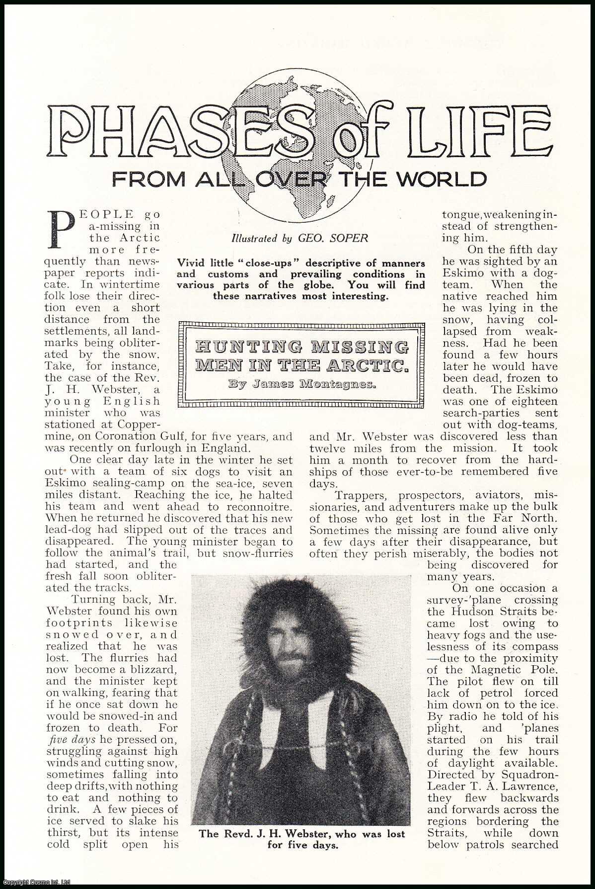 James Montagnes - Hunting Missing Men in the Arctic. An uncommon original article from the Wide World Magazine, 1934.