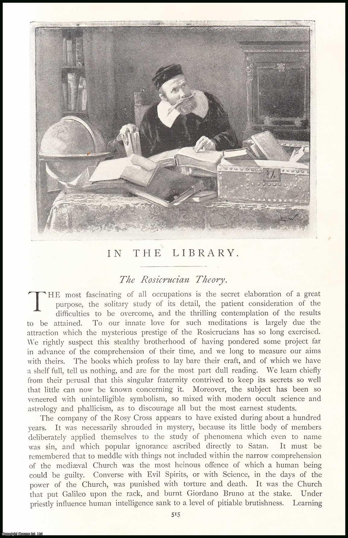W.W.A. - The Rosicrucian Theory ; Anglo-Saxon Federation & Italian Despots of the Quattro Cento. In the Library. An uncommon original article from the Pall Mall Magazine, 1894.