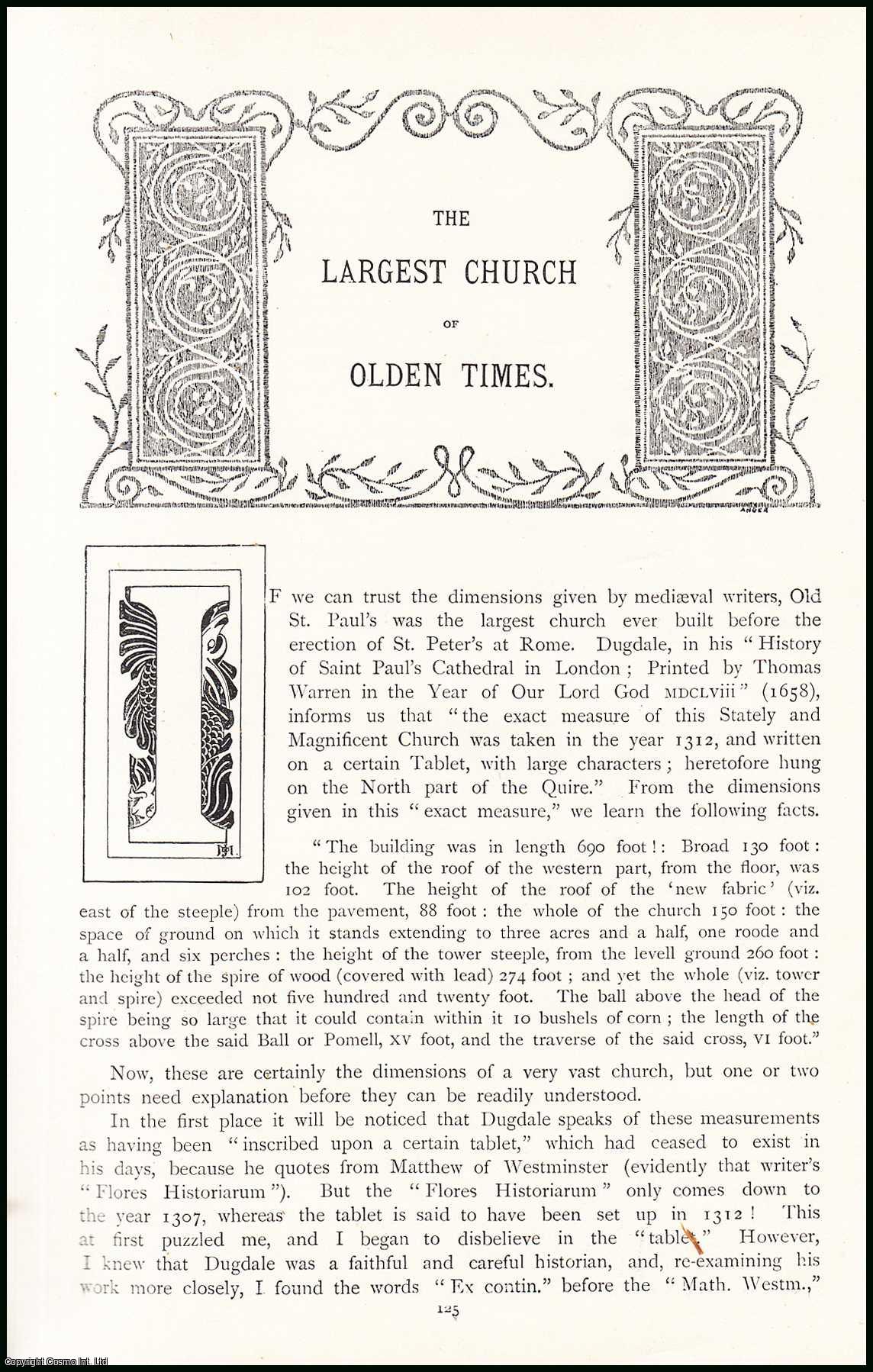 H.W. Brewer - Saint Paul's Church, London : the largest church of olden times. An uncommon original article from the Pall Mall Magazine, 1898.