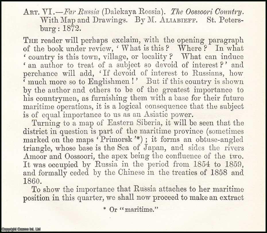 Author Unknown - Far Russia : the Oossoori Country. A rare original article from the British Quarterly Review, 1874.