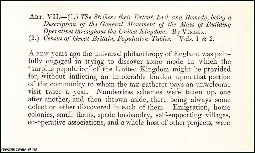 Author Unknown - New Relations of Employer and Employed. A rare original article from the British Quarterly Review, 1853.
