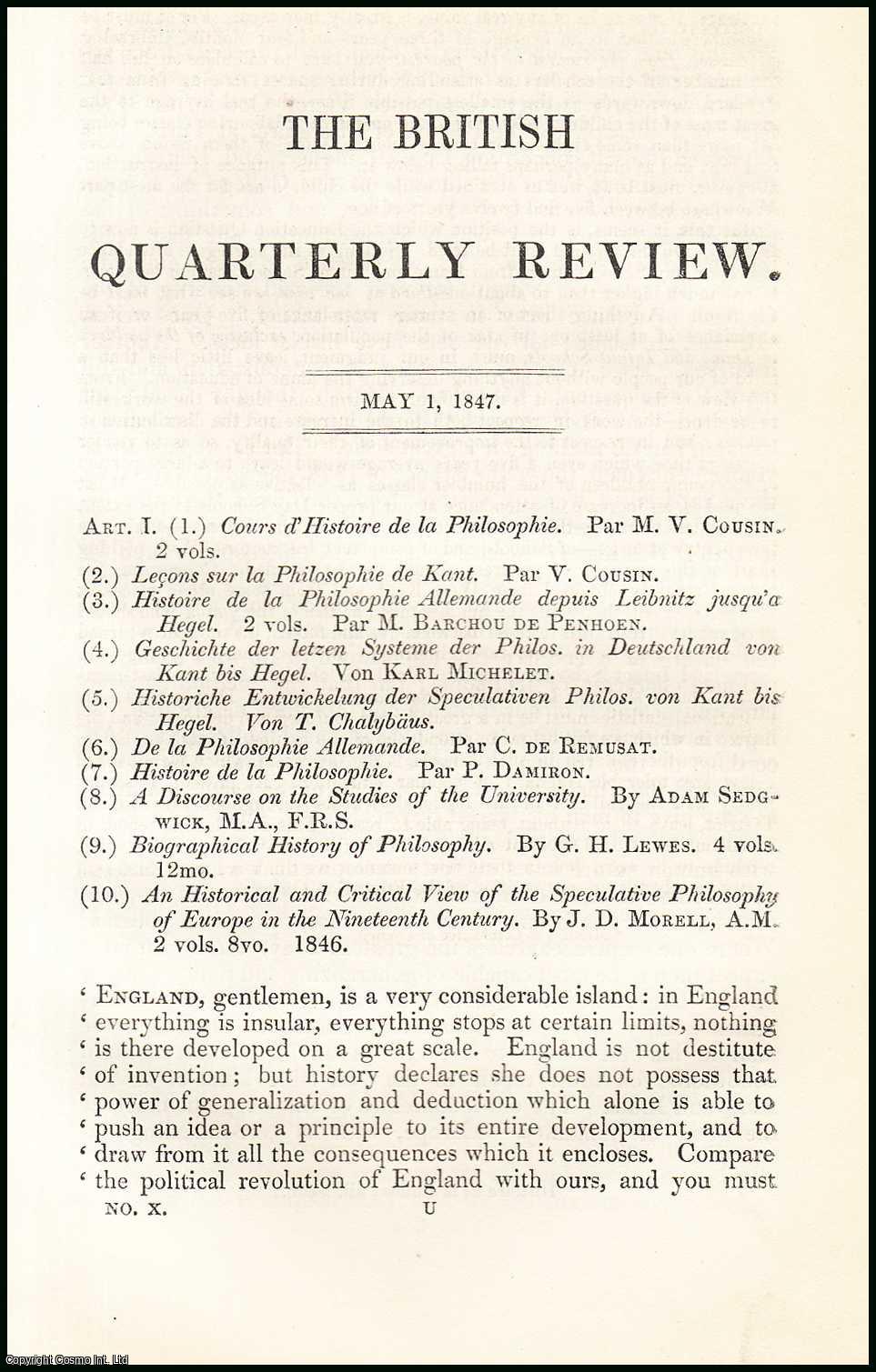 Robert Vaughan - Locke and his Critics. A rare original article from the British Quarterly Review, 1847.