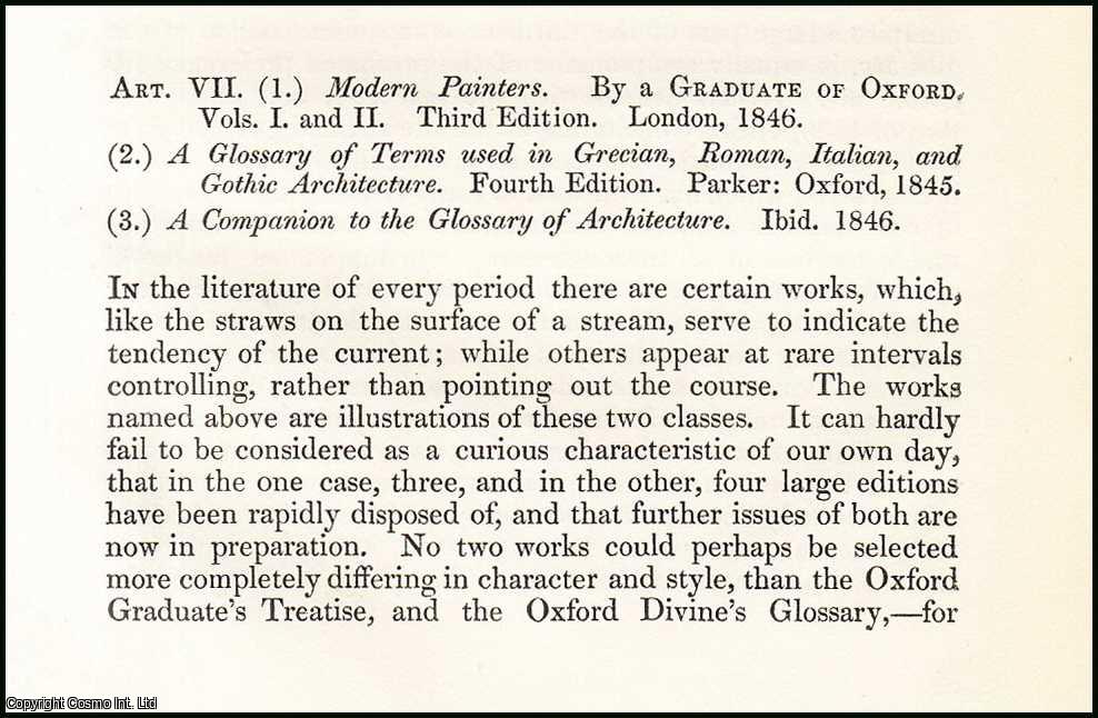 Author Unknown - Modern Painters and Architects [largely on Ruskin and Turner]. A rare original article from the British Quarterly Review, 1847.