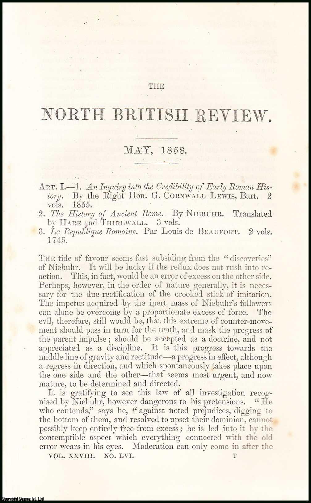 John O'Connell - The Philosophy of History : Niebuhr & Sir G.C. Lewis. An uncommon original article from the North British Review, 1858.