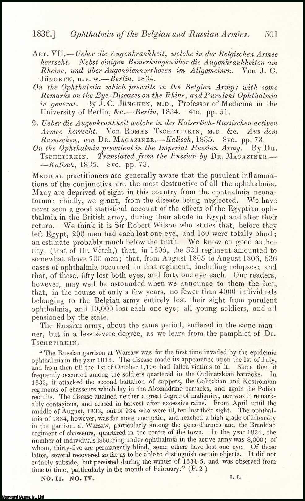 Edited by Sir John Forbes & John Conolly - The Belgian & Russian Armies. An original essay from the British & Foreign Medical Review, 1836. No author is given for this article.