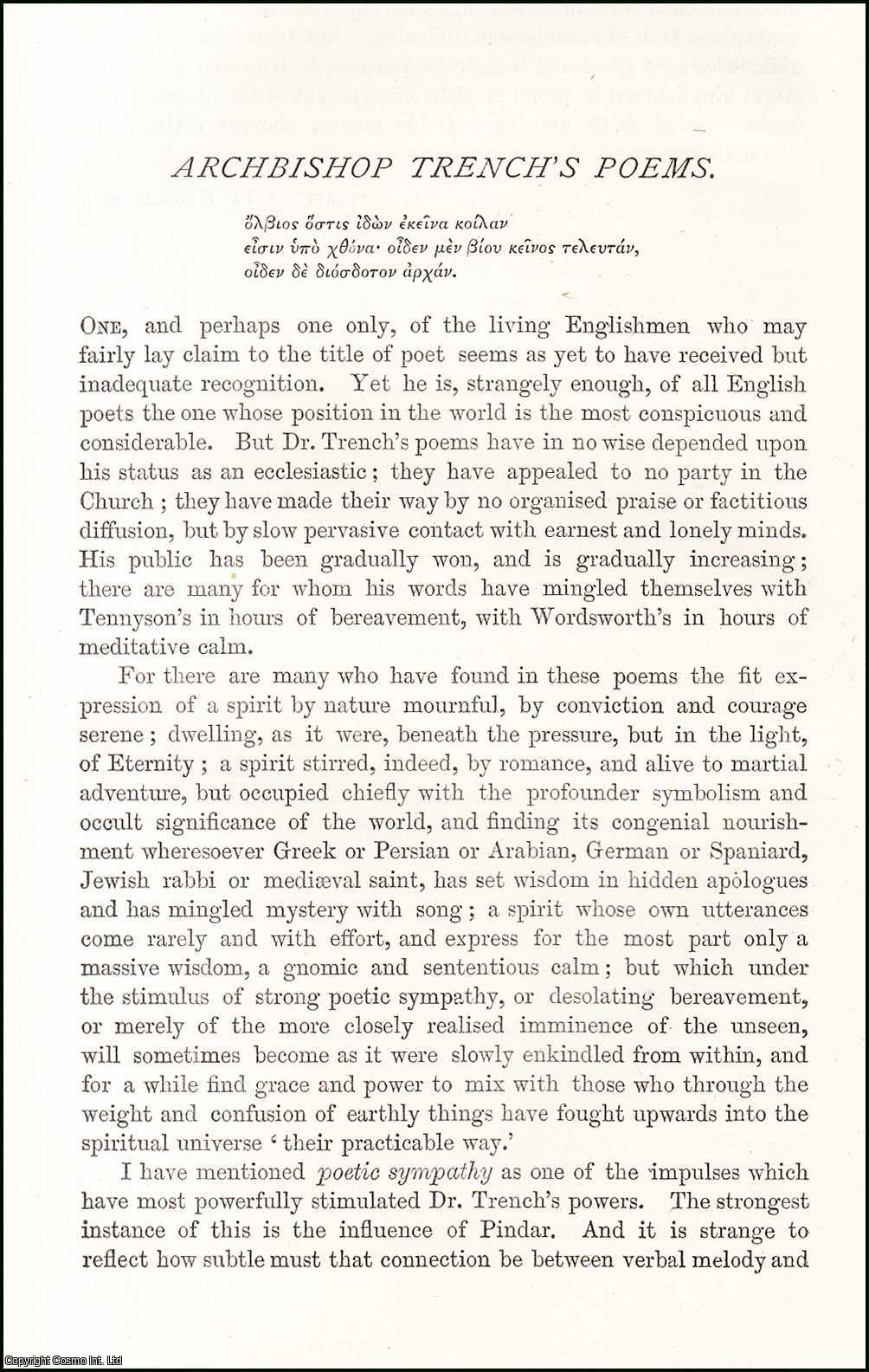 Frederic W. H. Myers - Archbishop Trench's Poems. An original article from the Nineteenth Century Magazine, 1877.